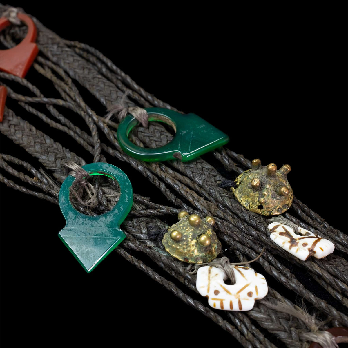 Morocco – (9) Talhakimt - Tanfouk. Tribal Hair ornaments Agate/.Carnelian beads & on sale silver stand.