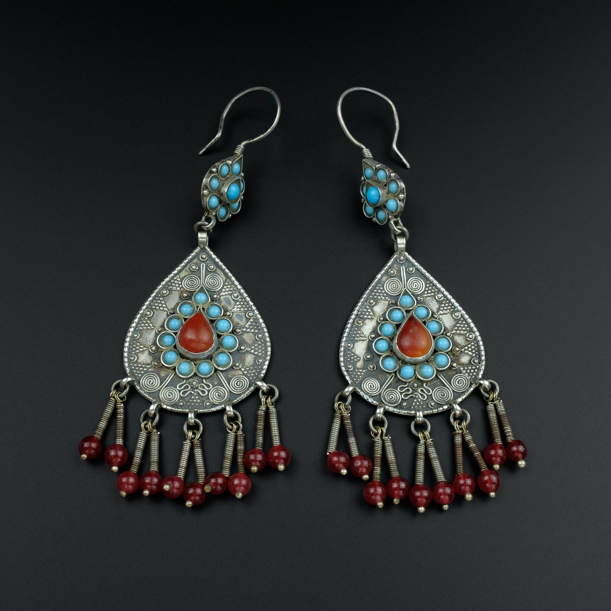 Silver Afghan Earrings