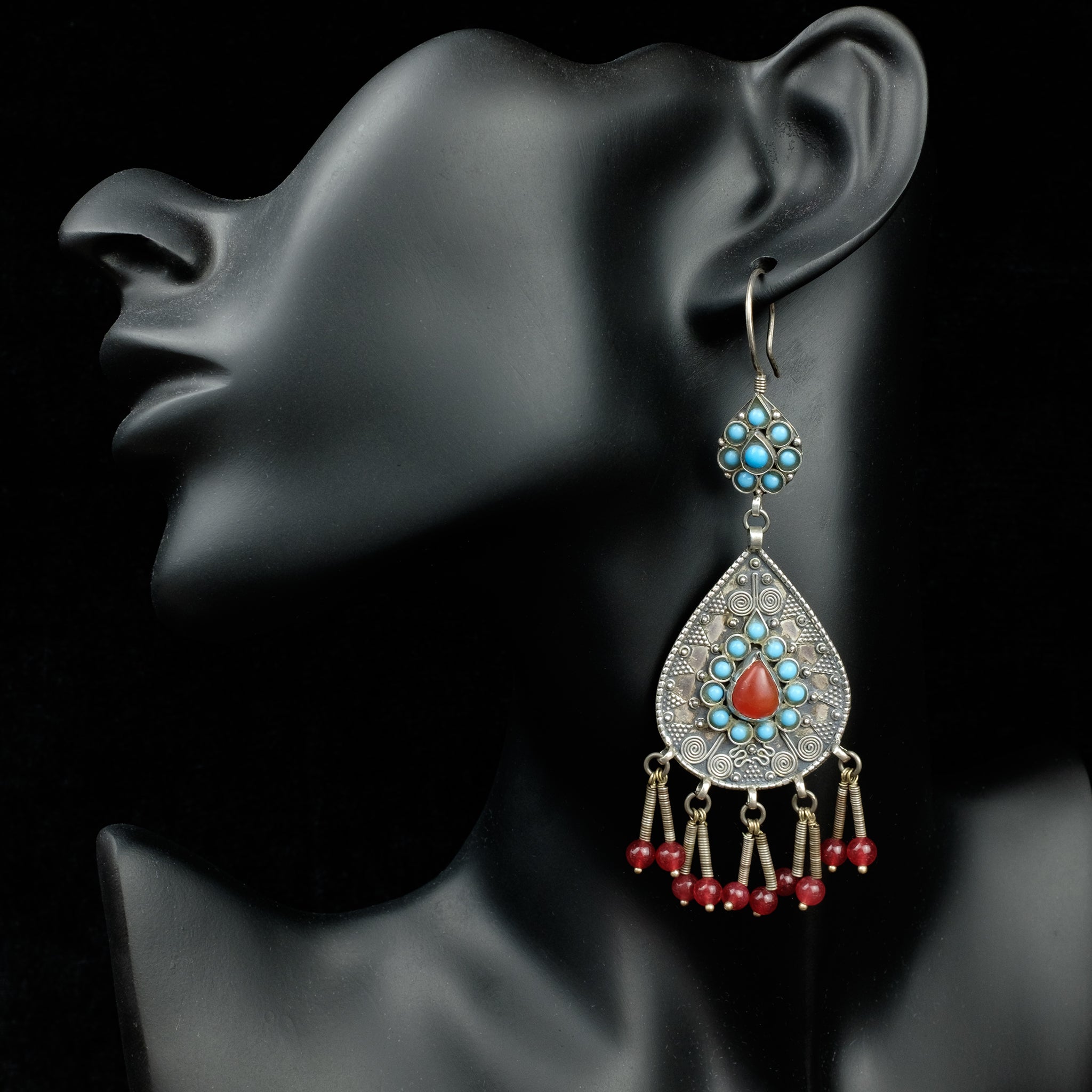 Silver Afghan Earrings