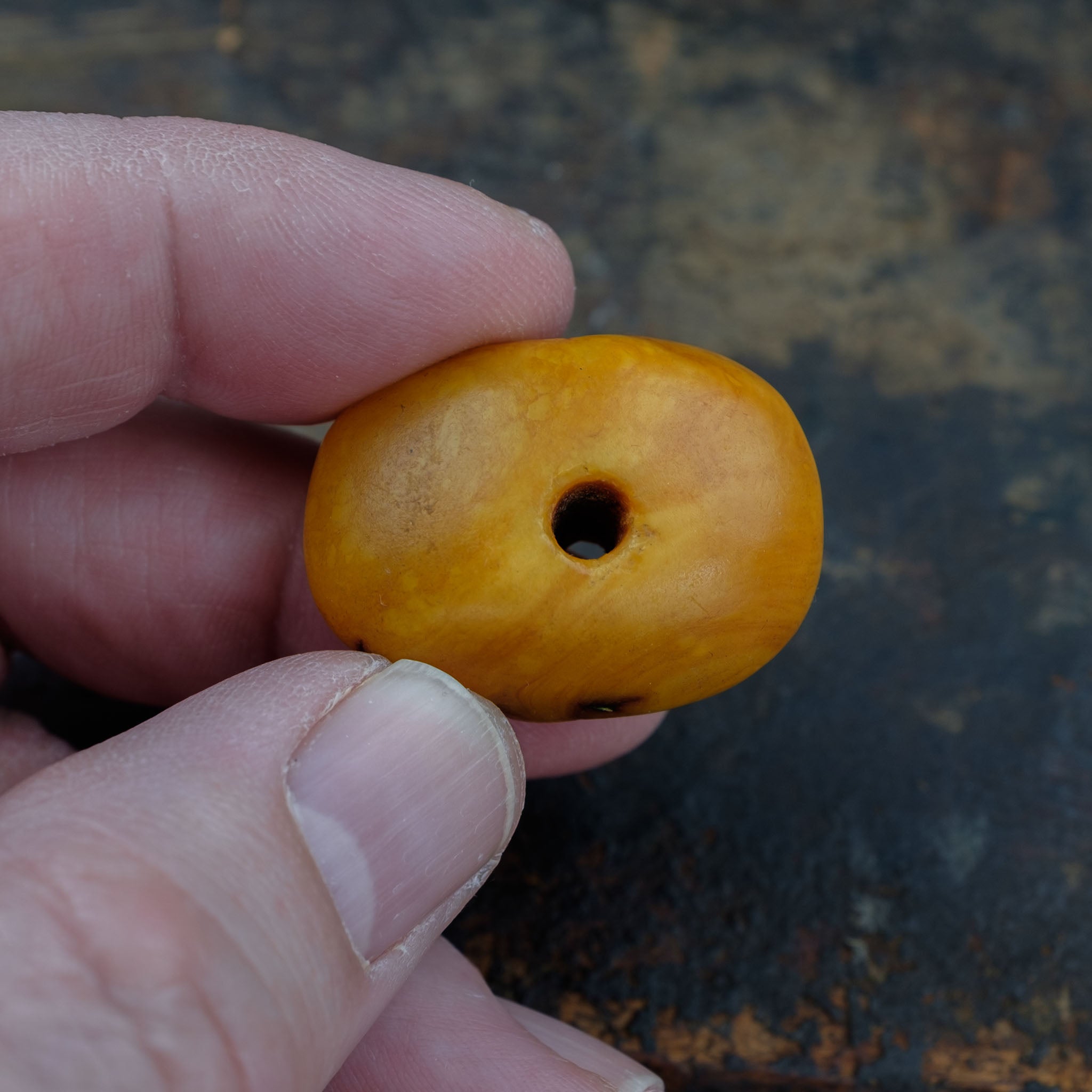 Large Antique Genuine Natural Baltic Amber Bead (8.5 g)