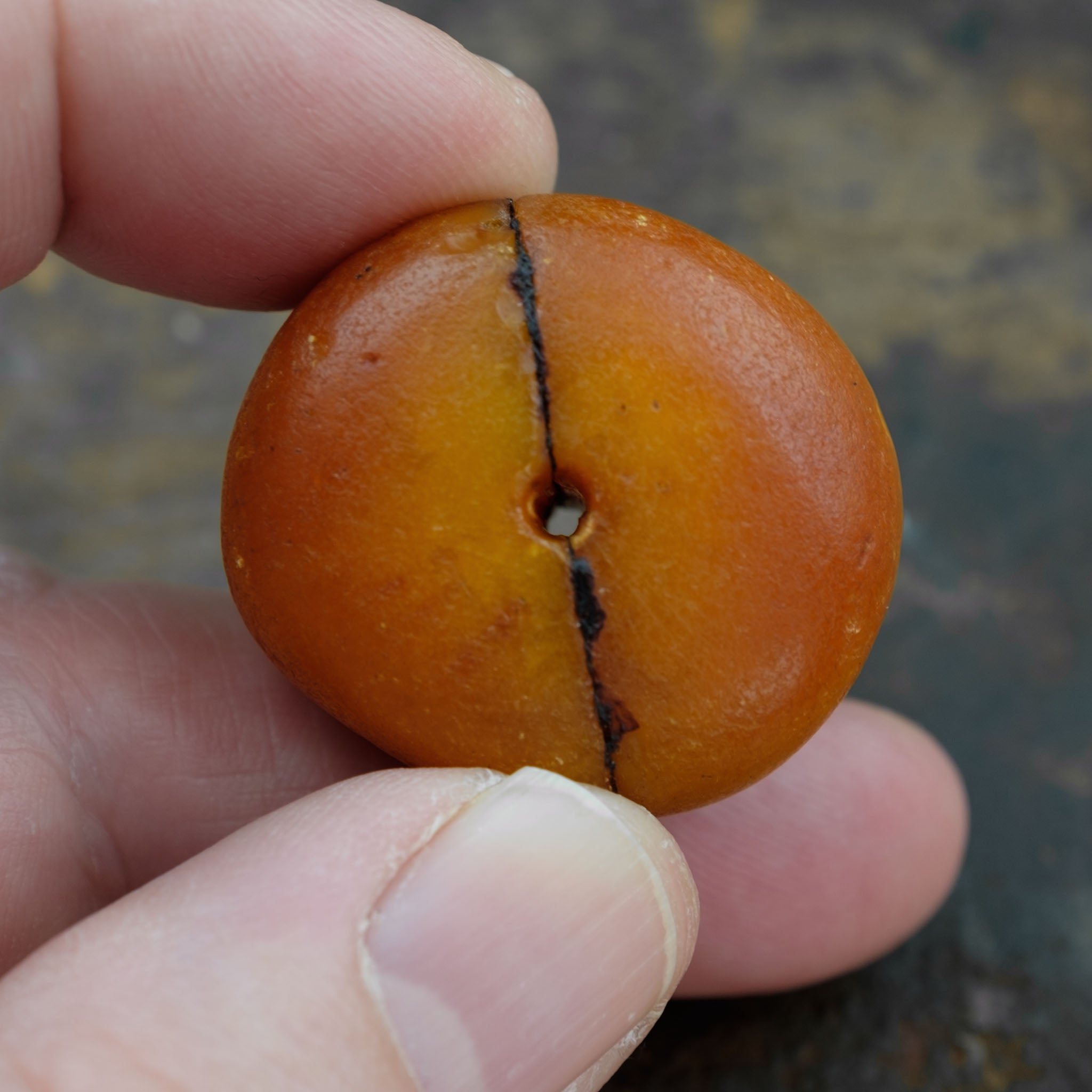 Large Antique Genuine Natural Baltic Amber Bead (14.2 g)