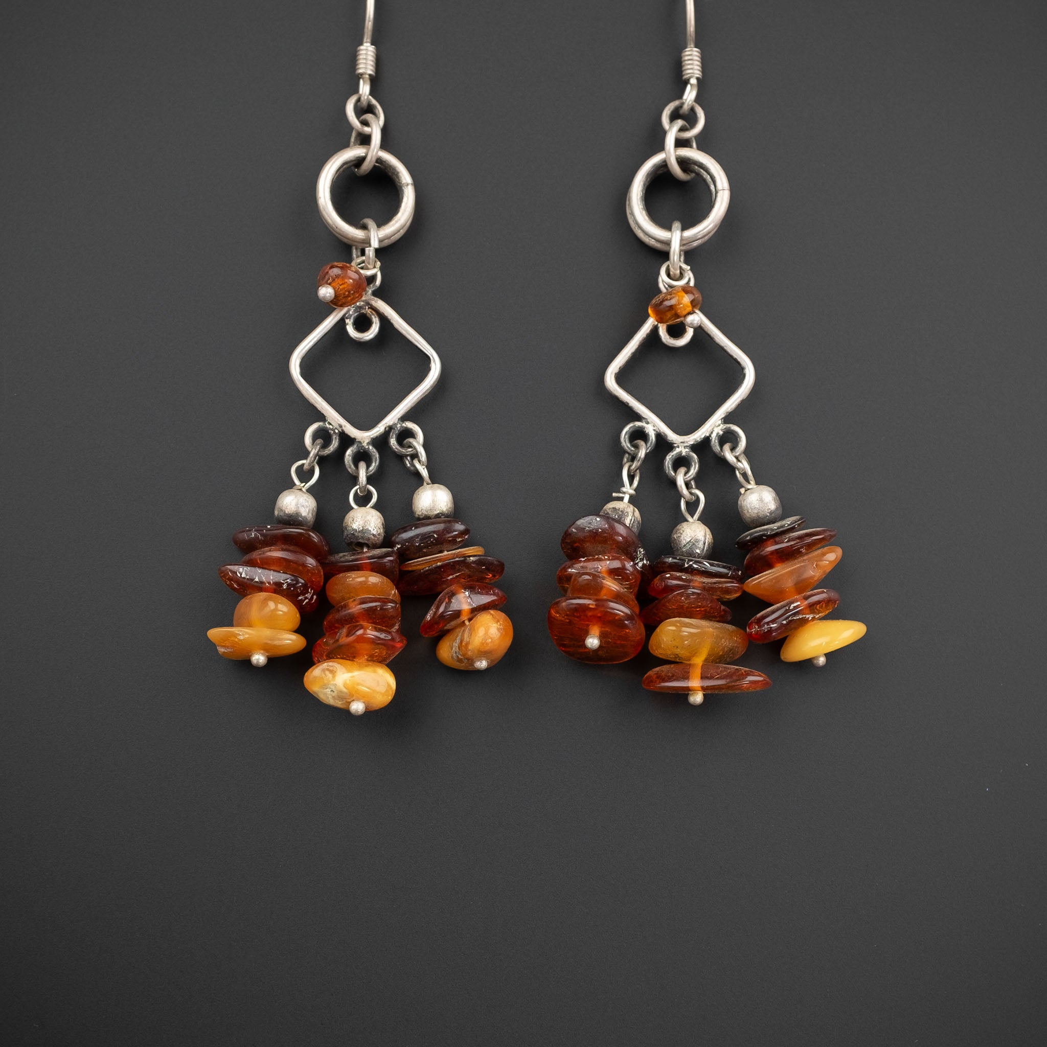 Silver & Amber Earrings, Morocco