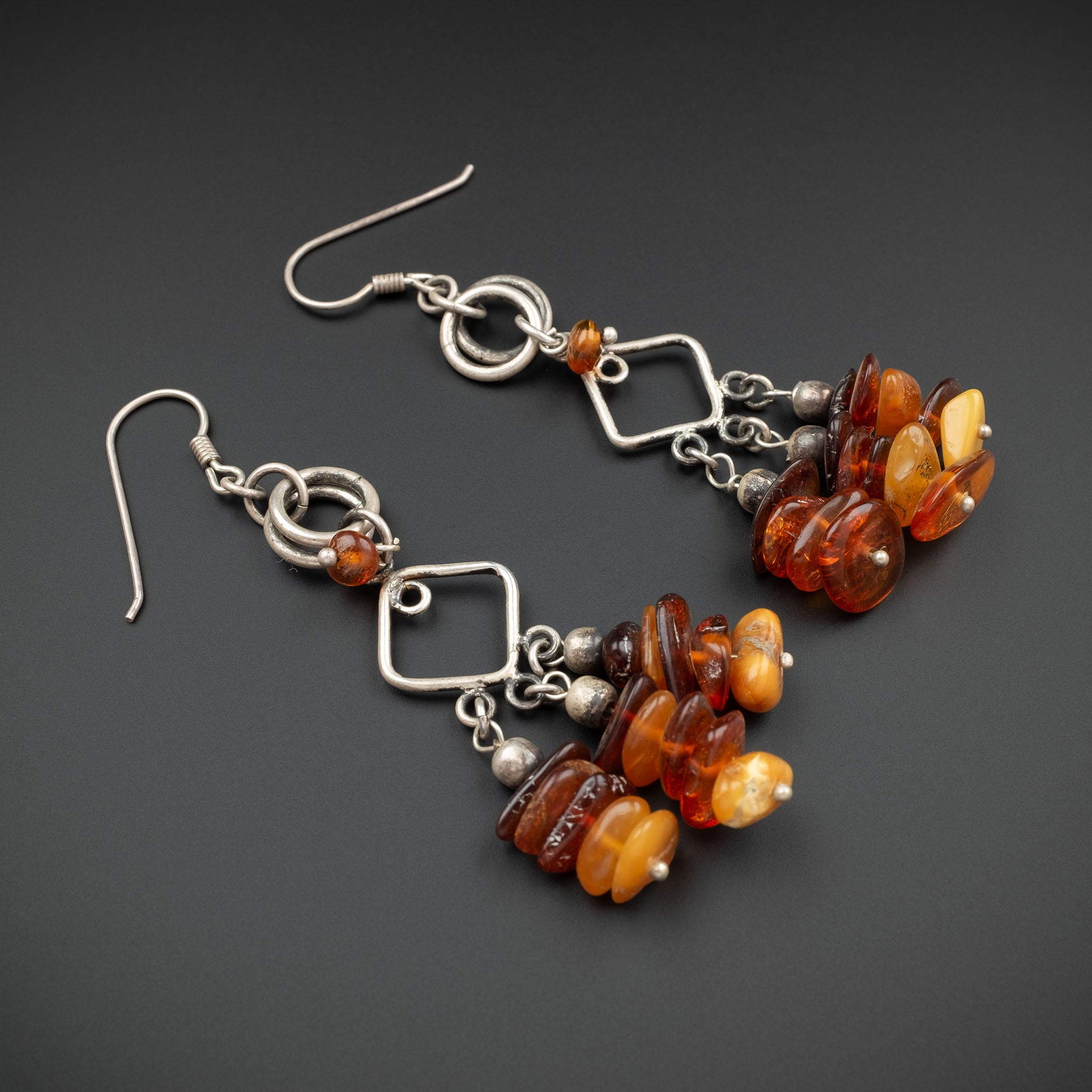 Silver & Amber Earrings, Morocco