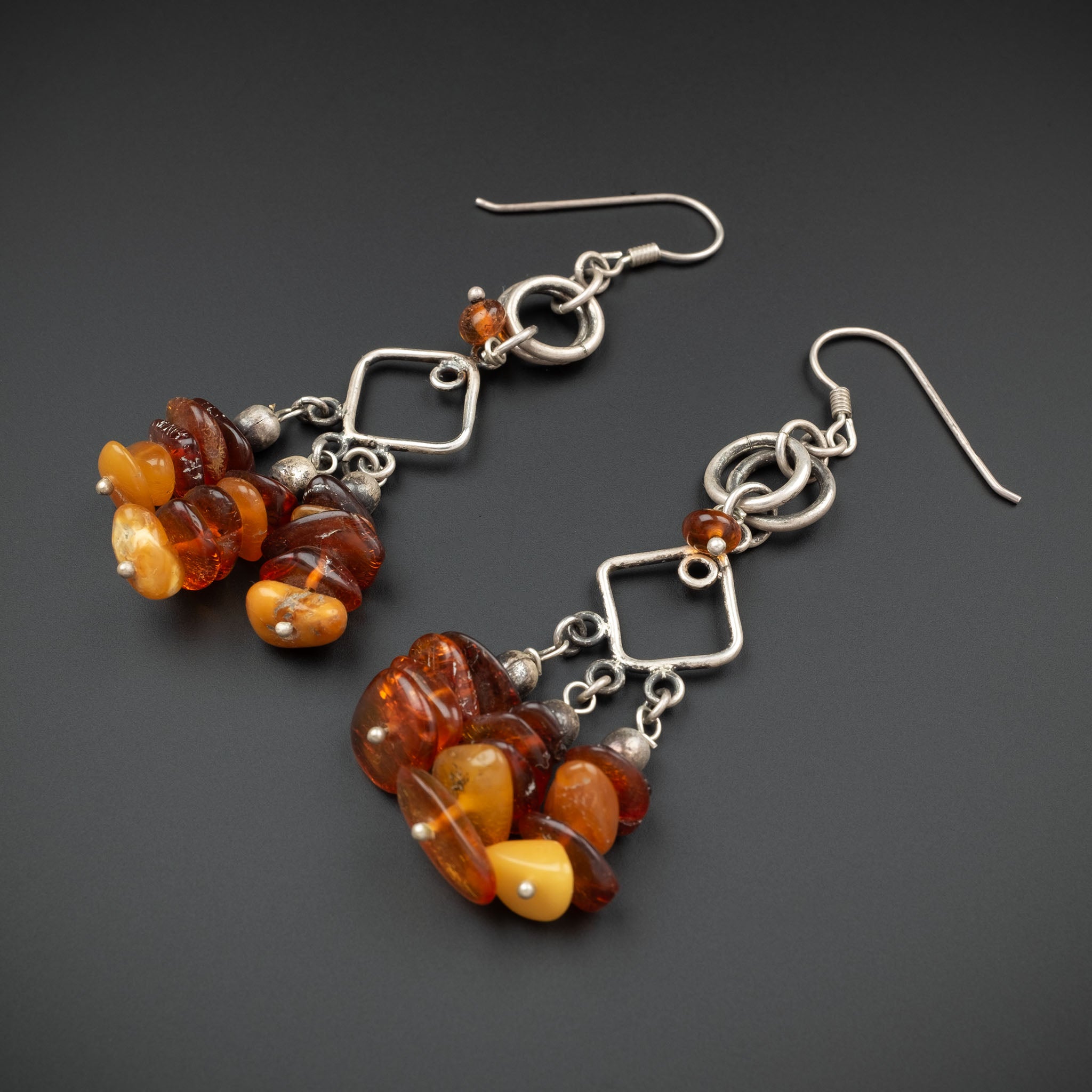 Silver & Amber Earrings, Morocco