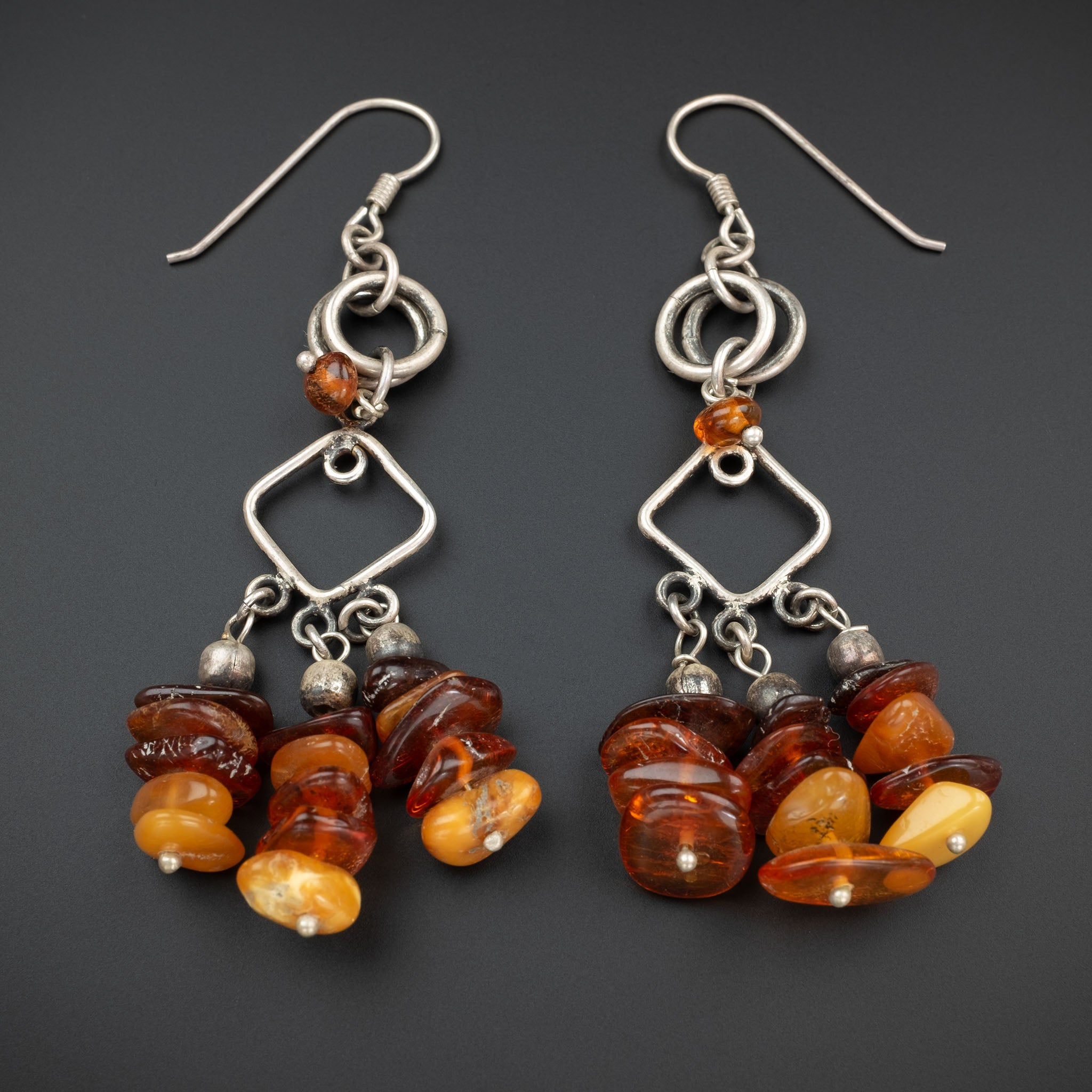 Silver & Amber Earrings, Morocco