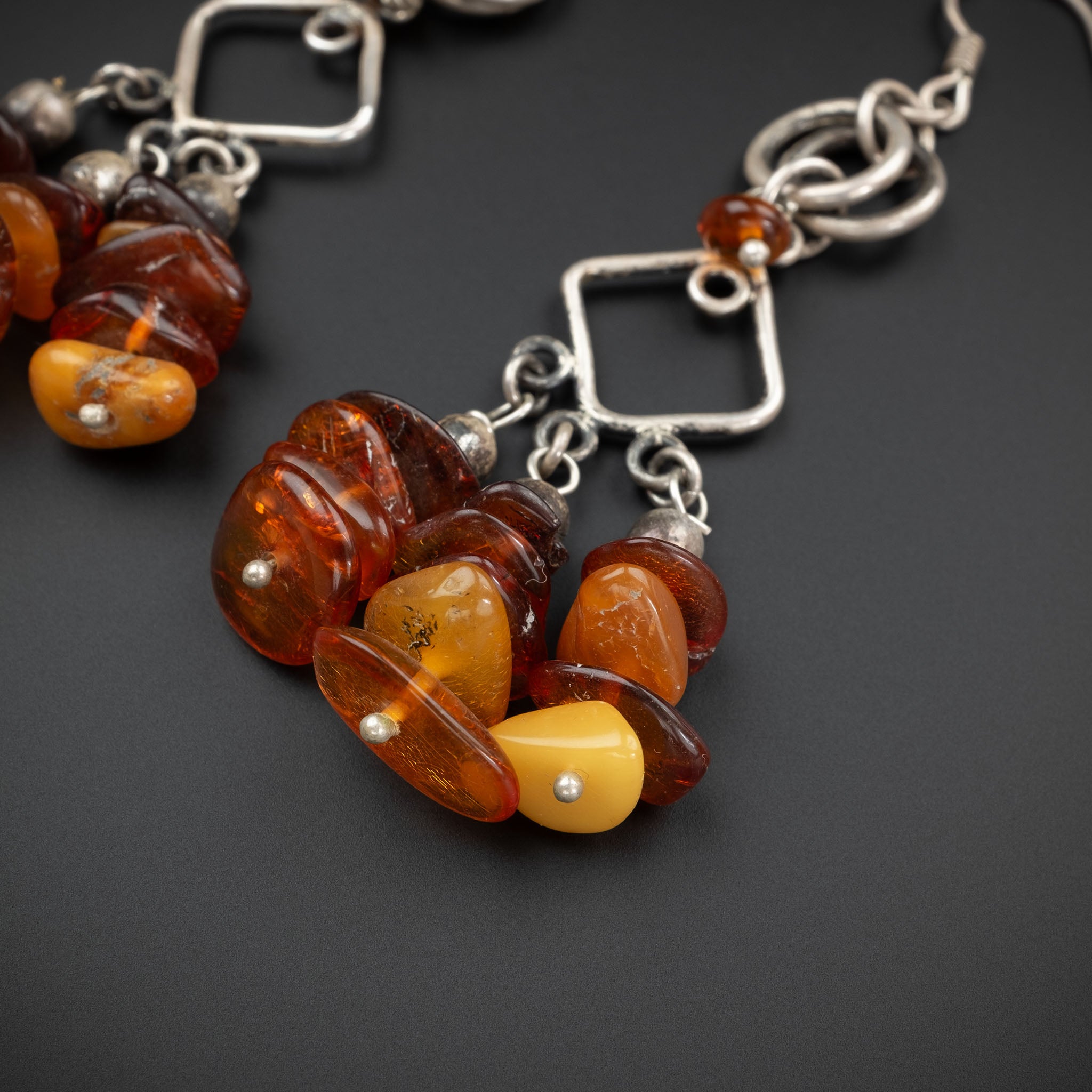 Silver & Amber Earrings, Morocco