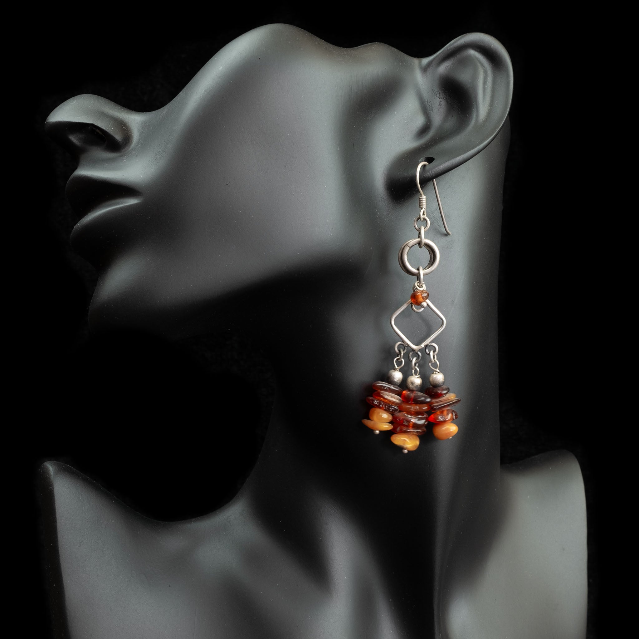 Silver & Amber Earrings, Morocco