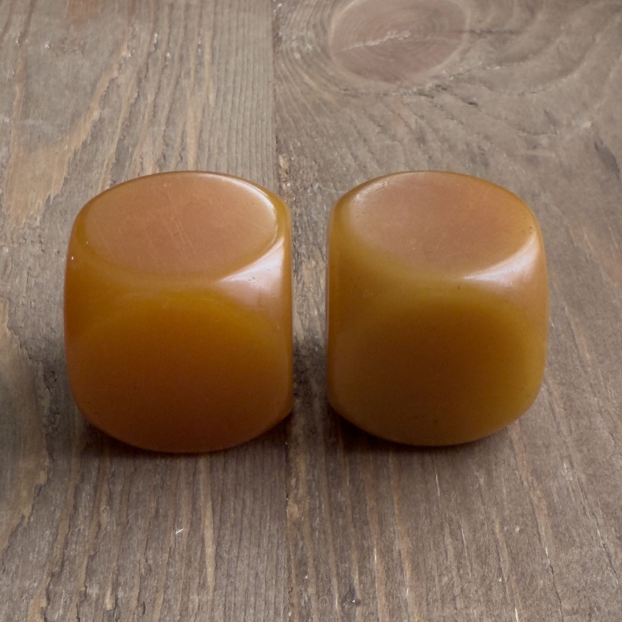 Large Antique Yemeni Bakelite Cube Beads x 2