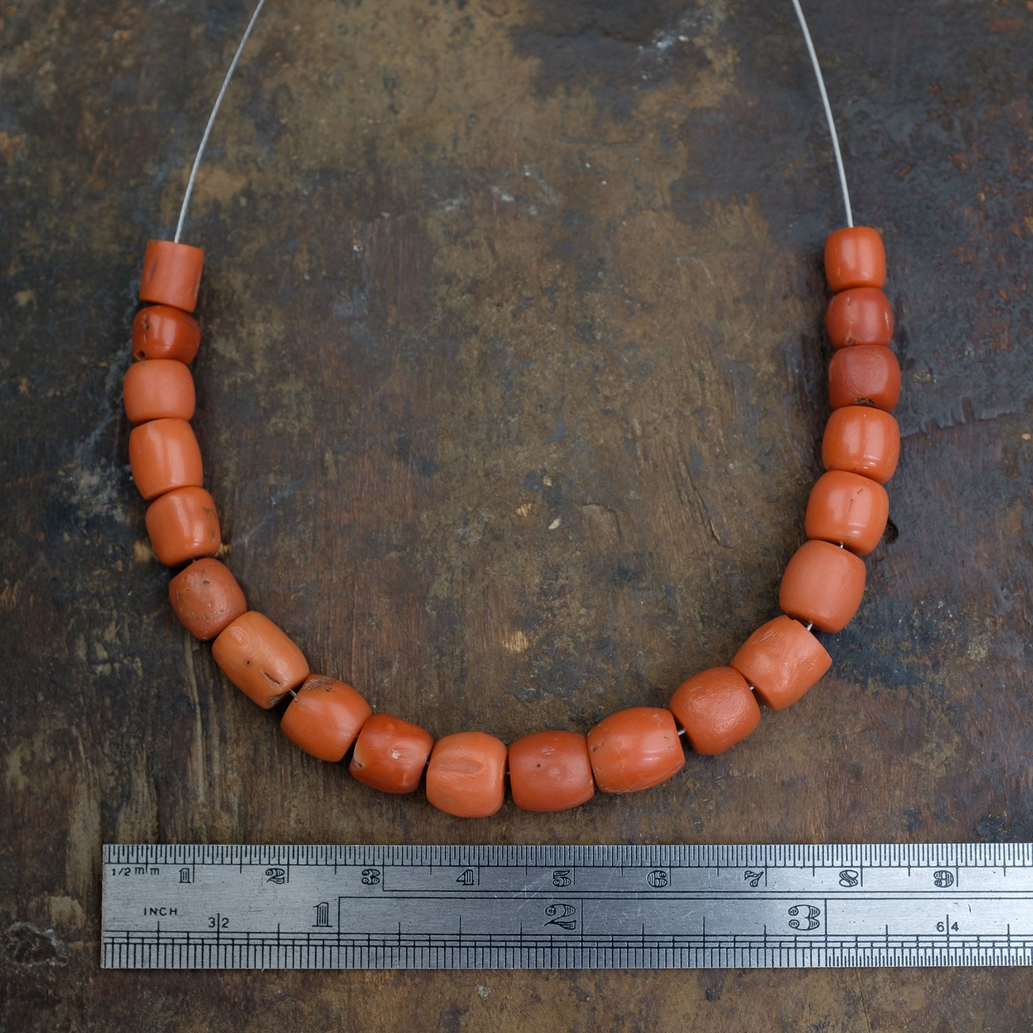 Old Mediterranean Natural Coral Beads - Strand 16.2 g - 珊瑚