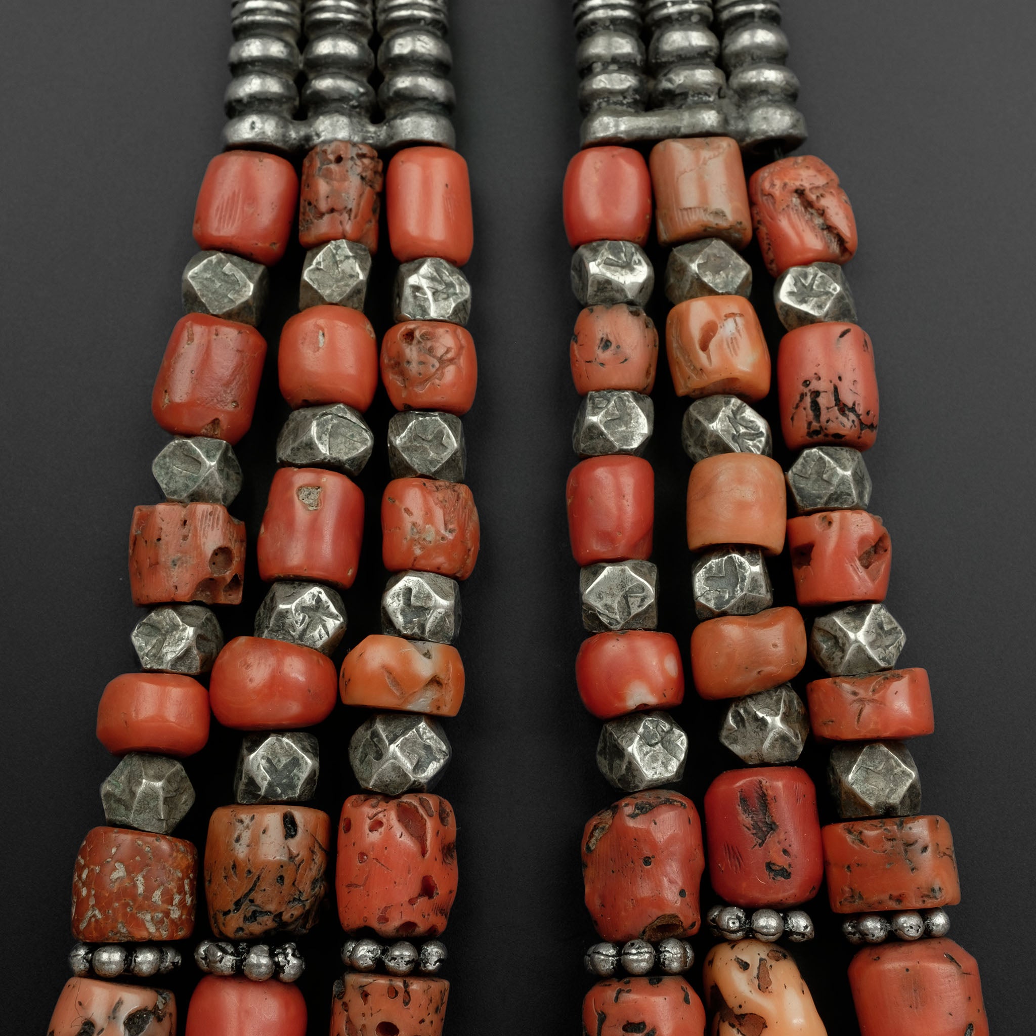 Magnificent Vintage Mediterranean Coral & Silver Necklace