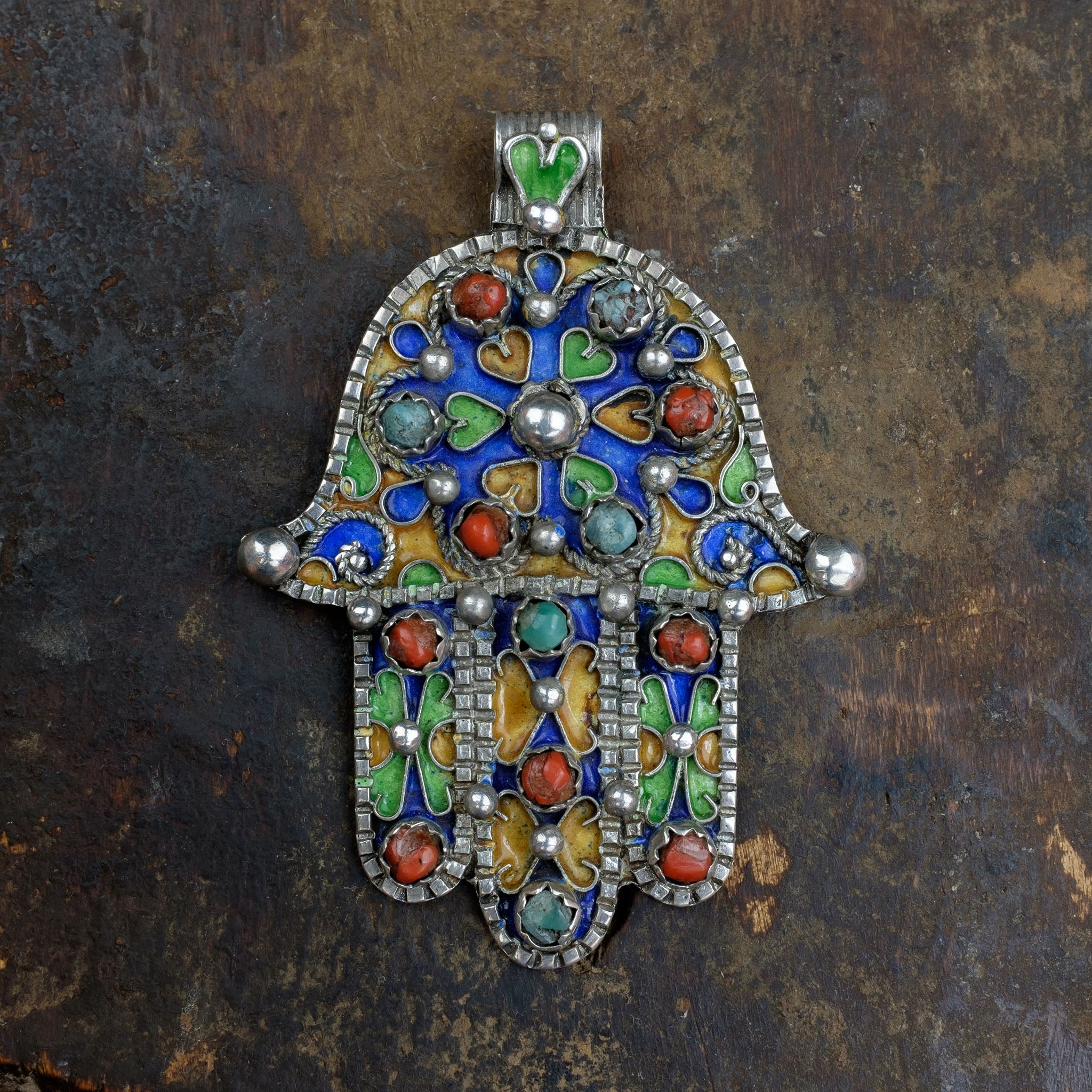 Large Vintage Silver Moroccan Khamsa (Hamsa) Pendant