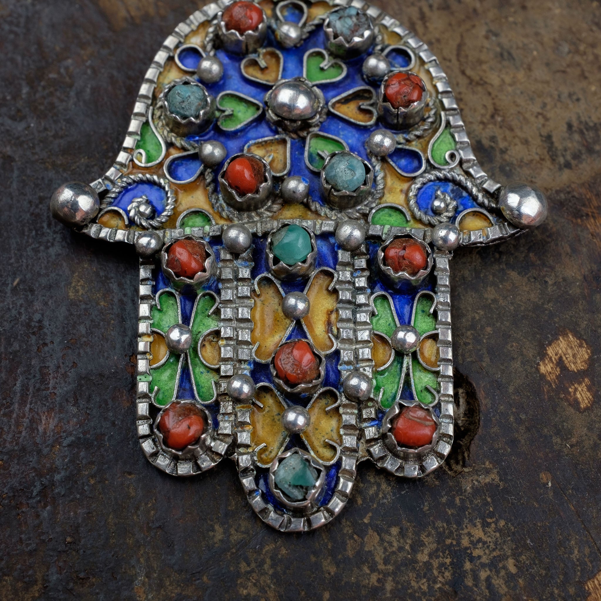 Large Vintage Silver Moroccan Khamsa (Hamsa) Pendant