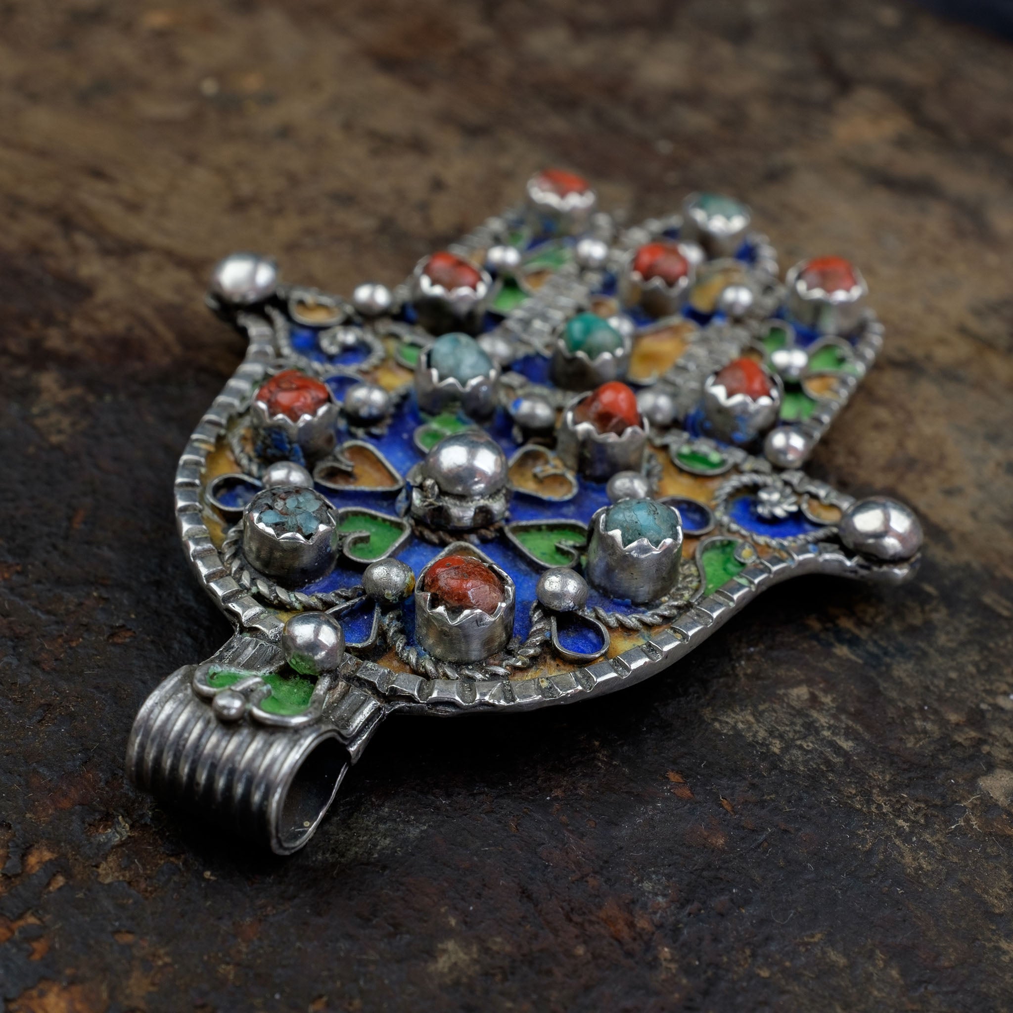 Large Vintage Silver Moroccan Khamsa (Hamsa) Pendant