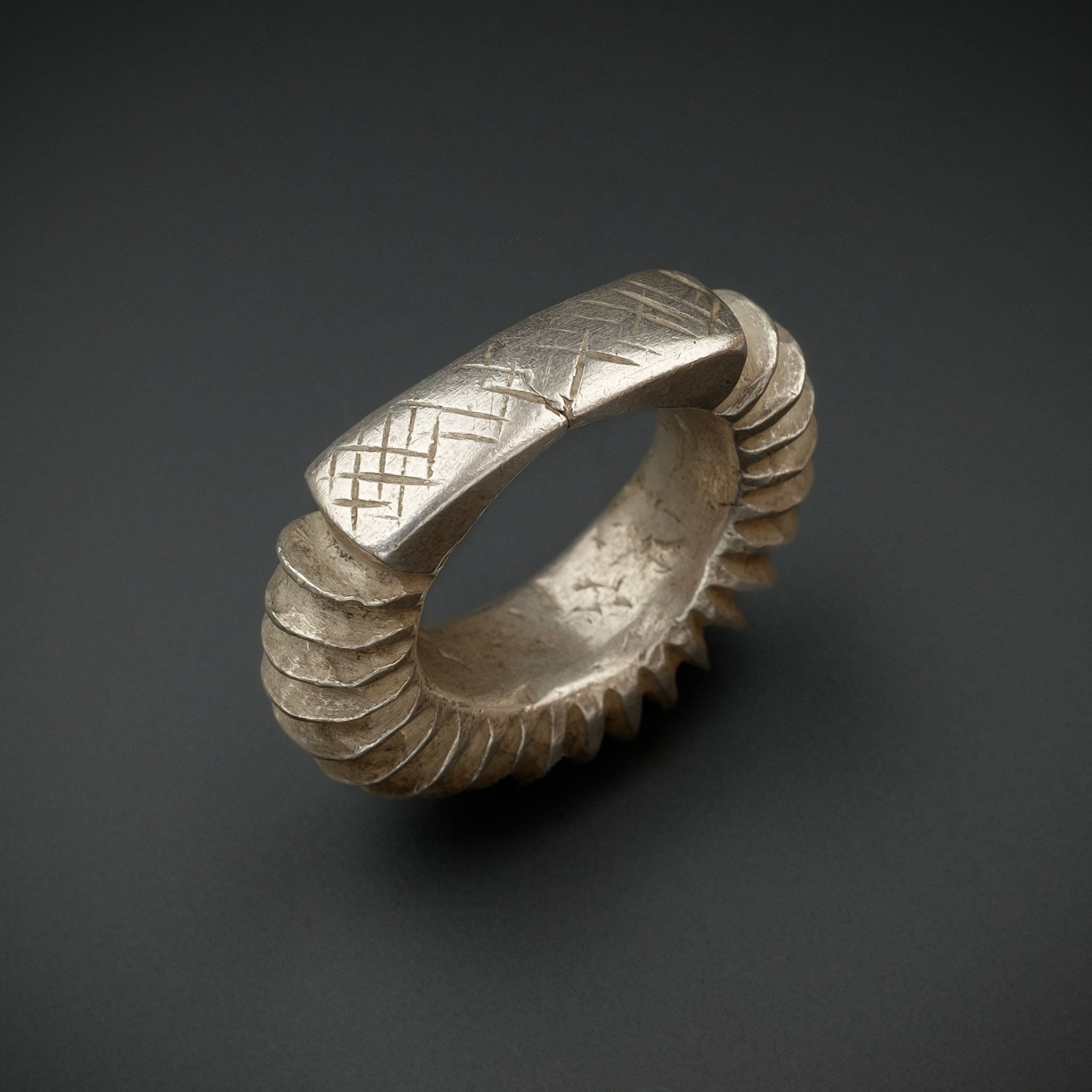 Vintage Silver Fulani Tribal Ring, Mali