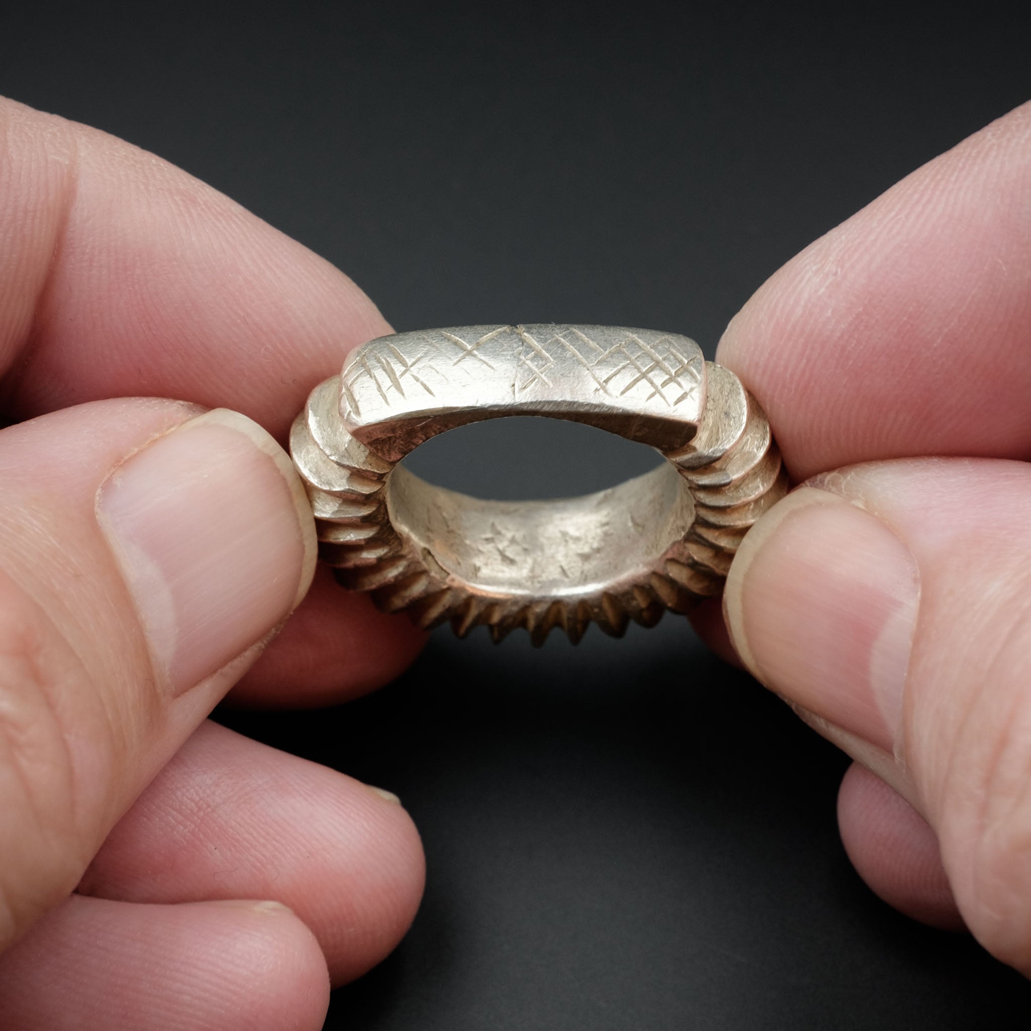 Vintage Silver Fulani Tribal Ring, Mali