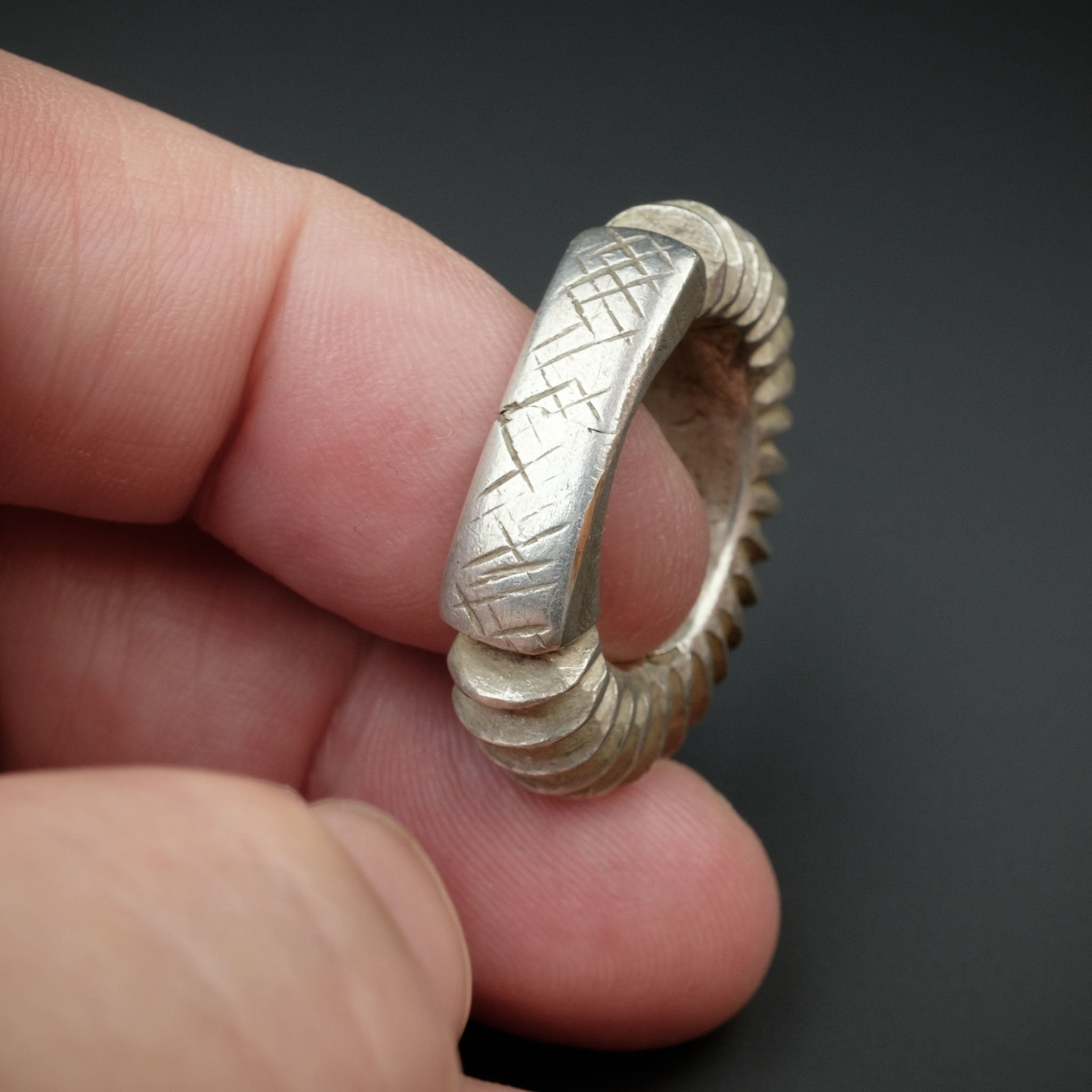 Vintage Silver Fulani Tribal Ring, Mali