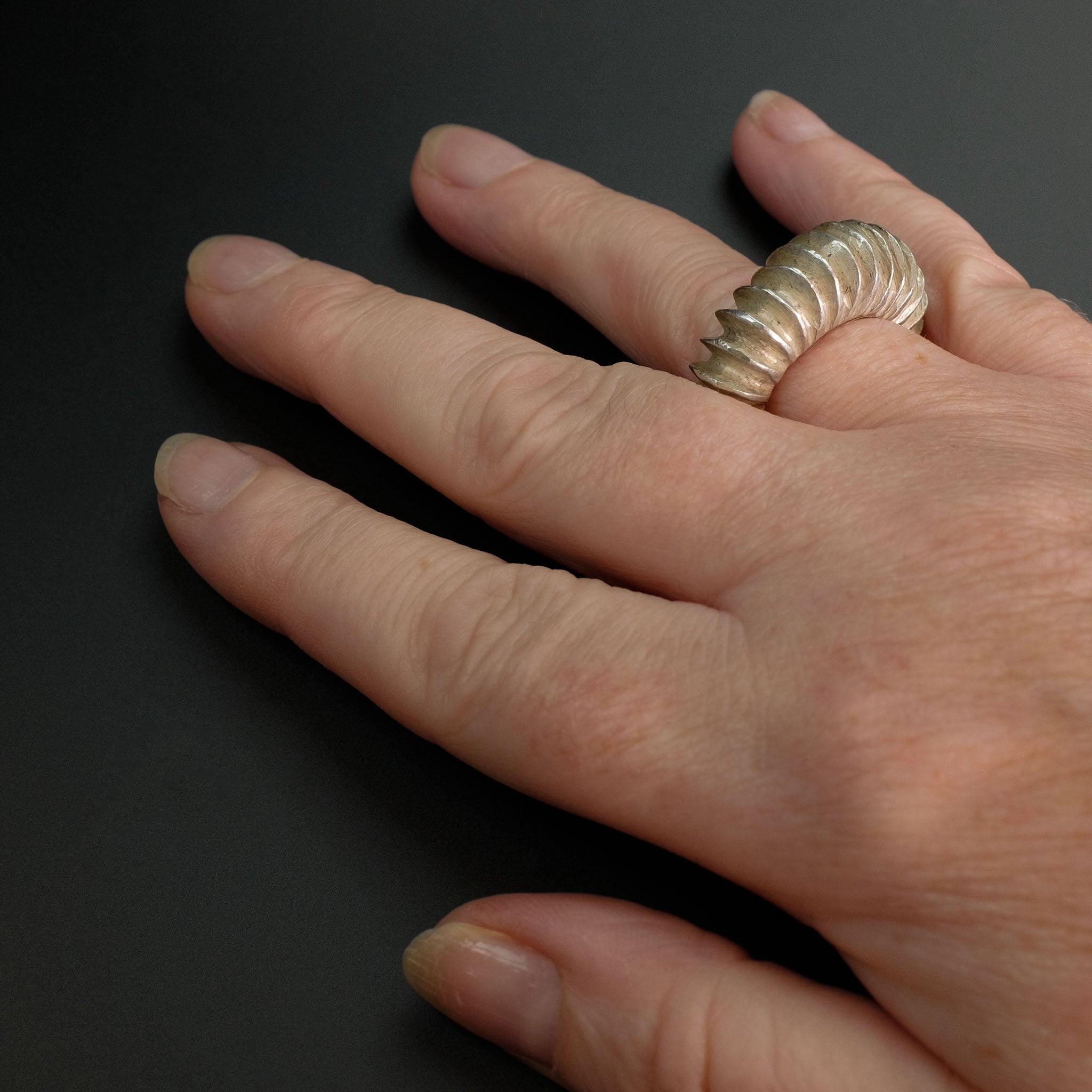 Vintage Silver Fulani Tribal Ring, Mali