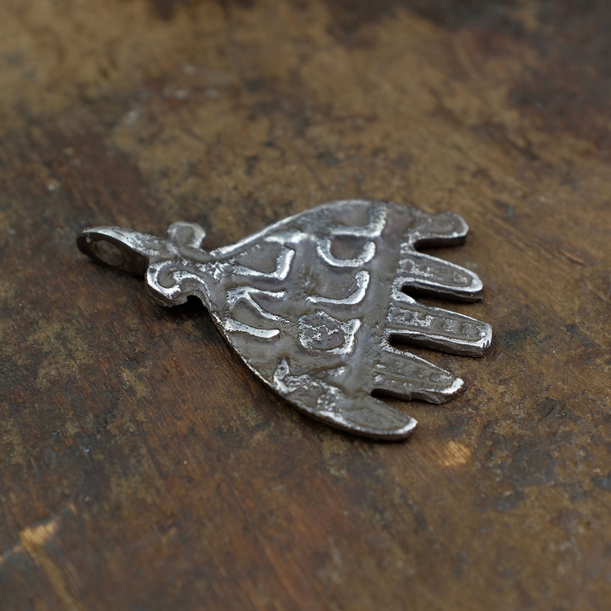 Vintage Jewish Silver Khamsa (Hamsa) Pendant, Essaouira, Morocco