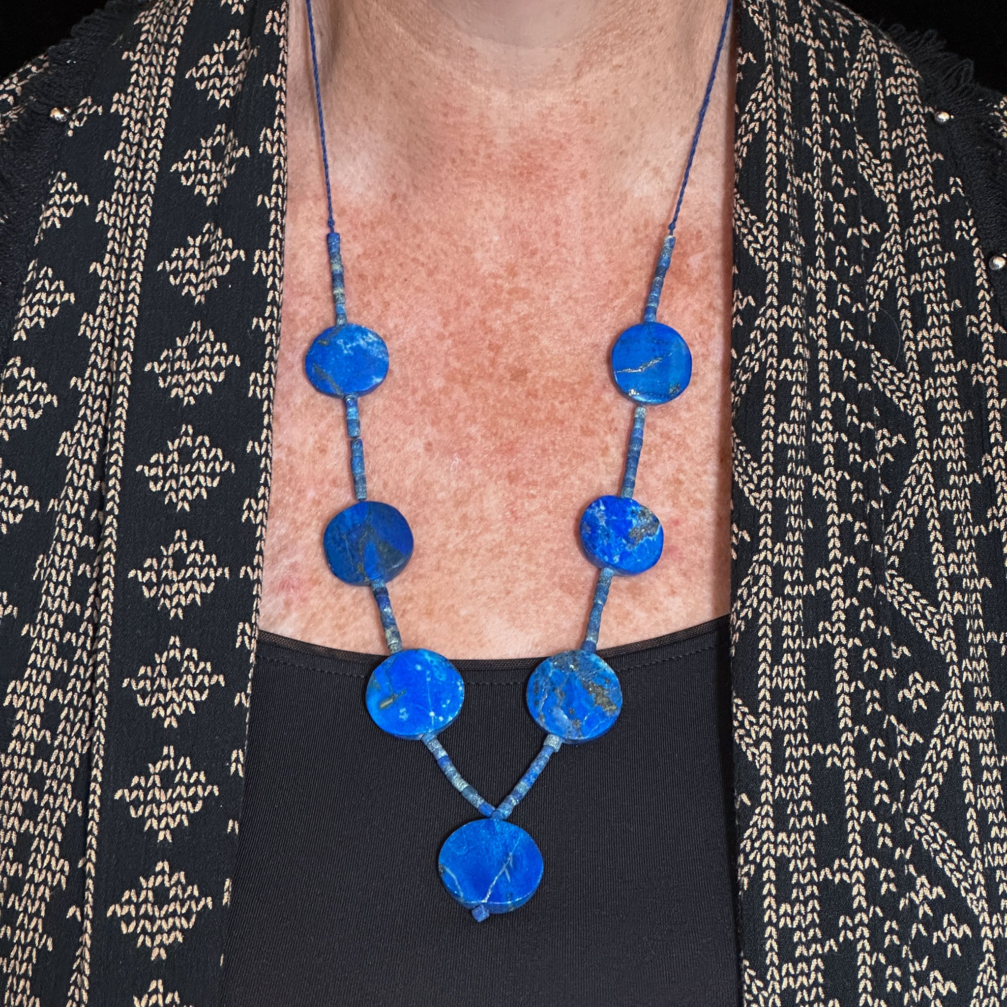 Lapis Lazuli Disc Necklace, Afghanistan - B