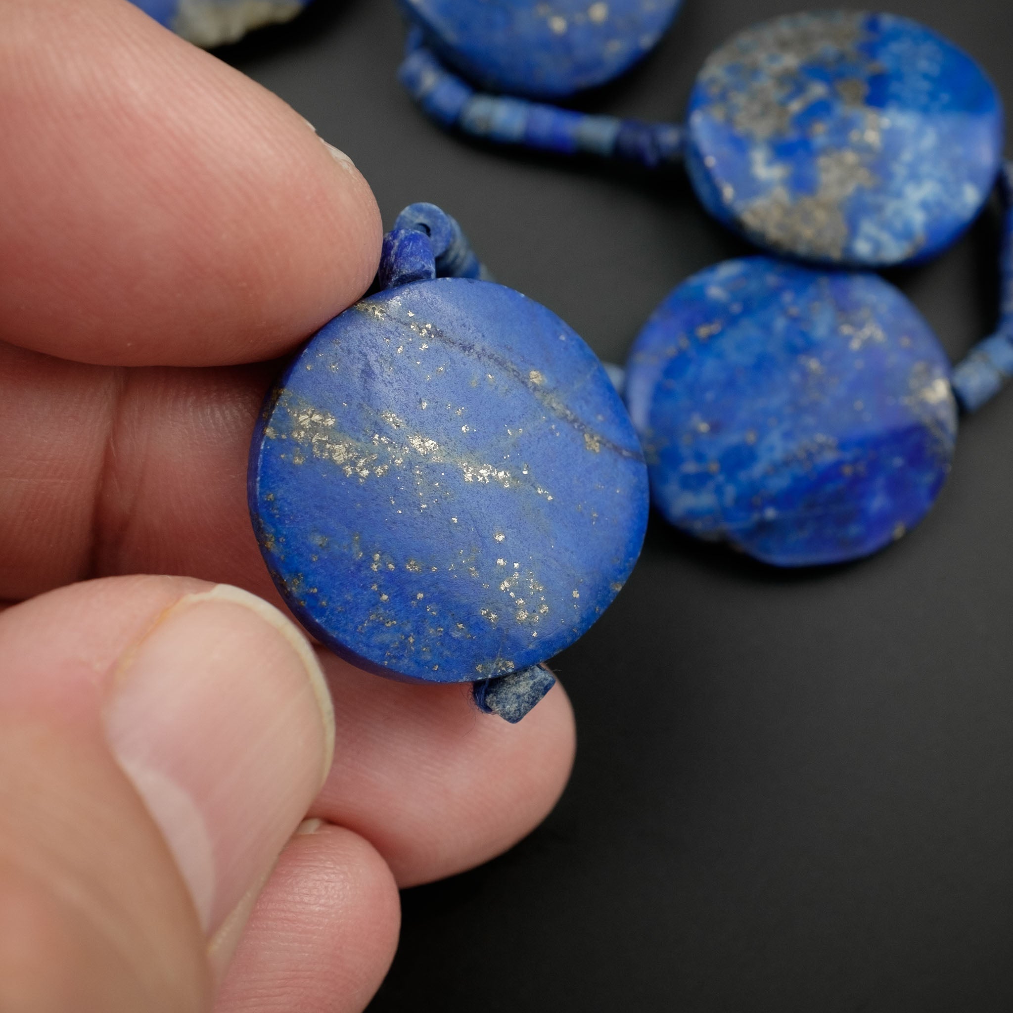 Lapis Lazuli Disc Necklace, Afghanistan - C