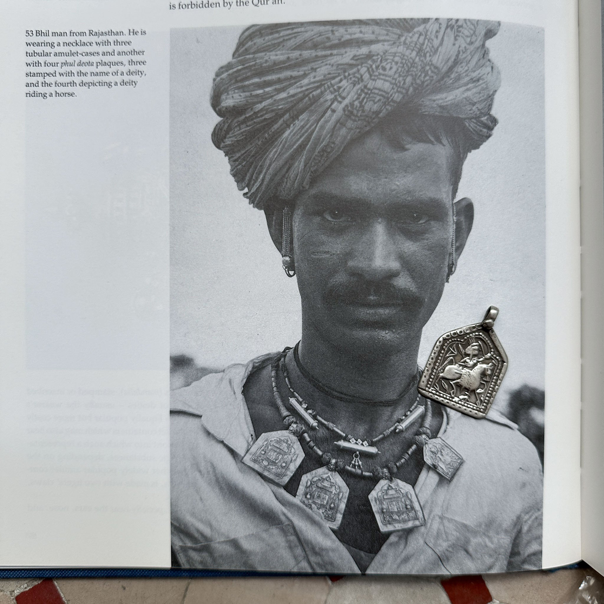 Old Hindu Silver Plaque 'Patri' Amulet Pendant, Rajasthan, India