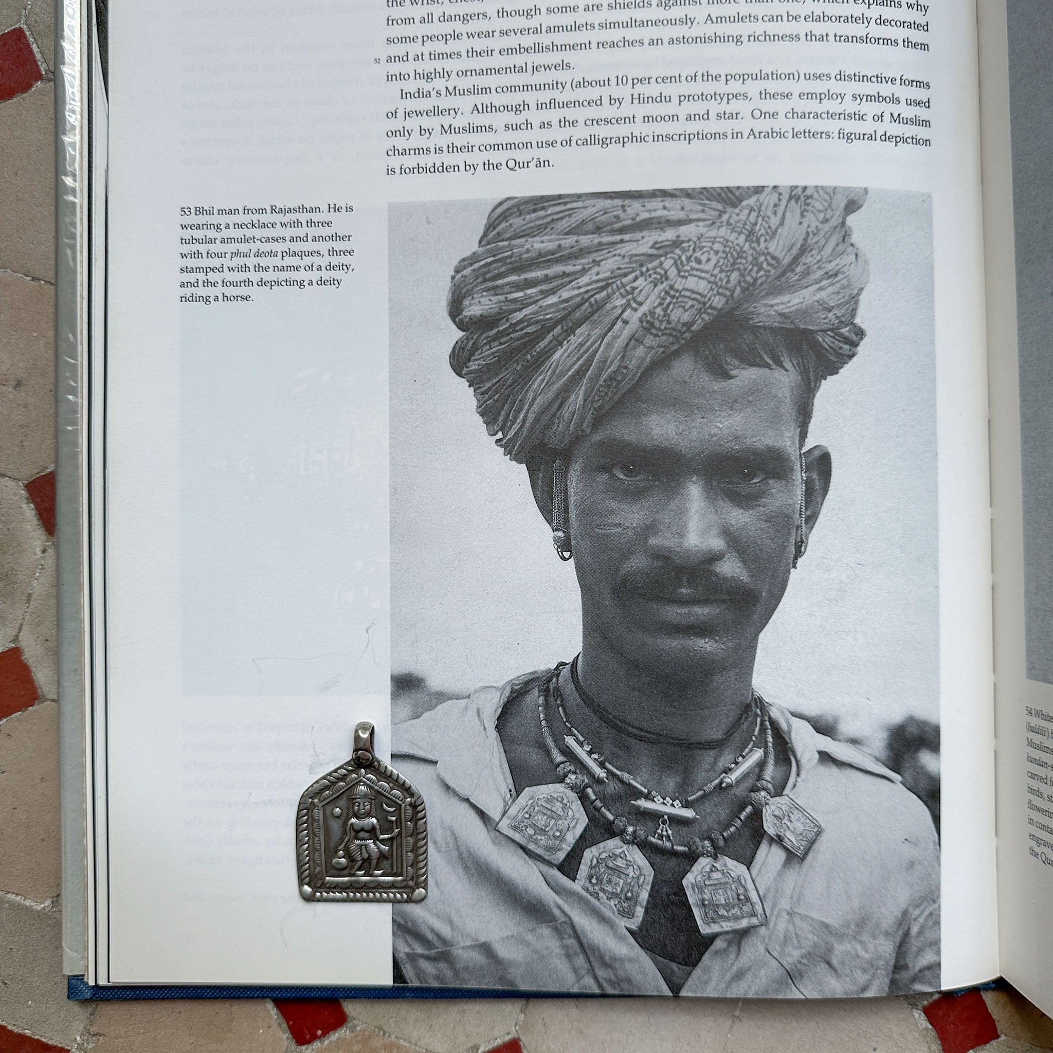 Old Hindu Silver Plaque 'Patri' Amulet, Rajasthan, India