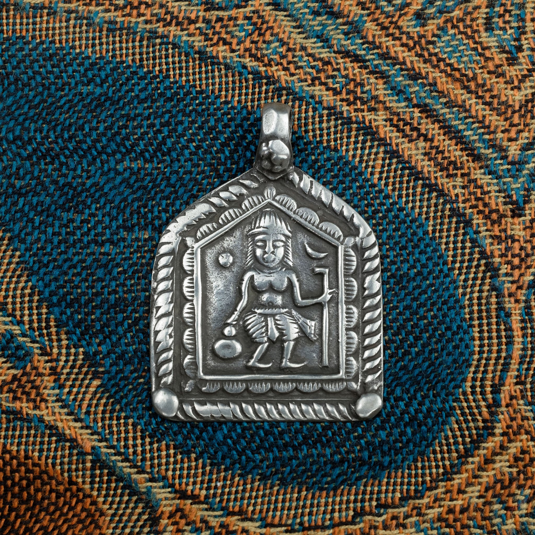 Old Hindu Silver Plaque 'Patri' Amulet, Rajasthan, India