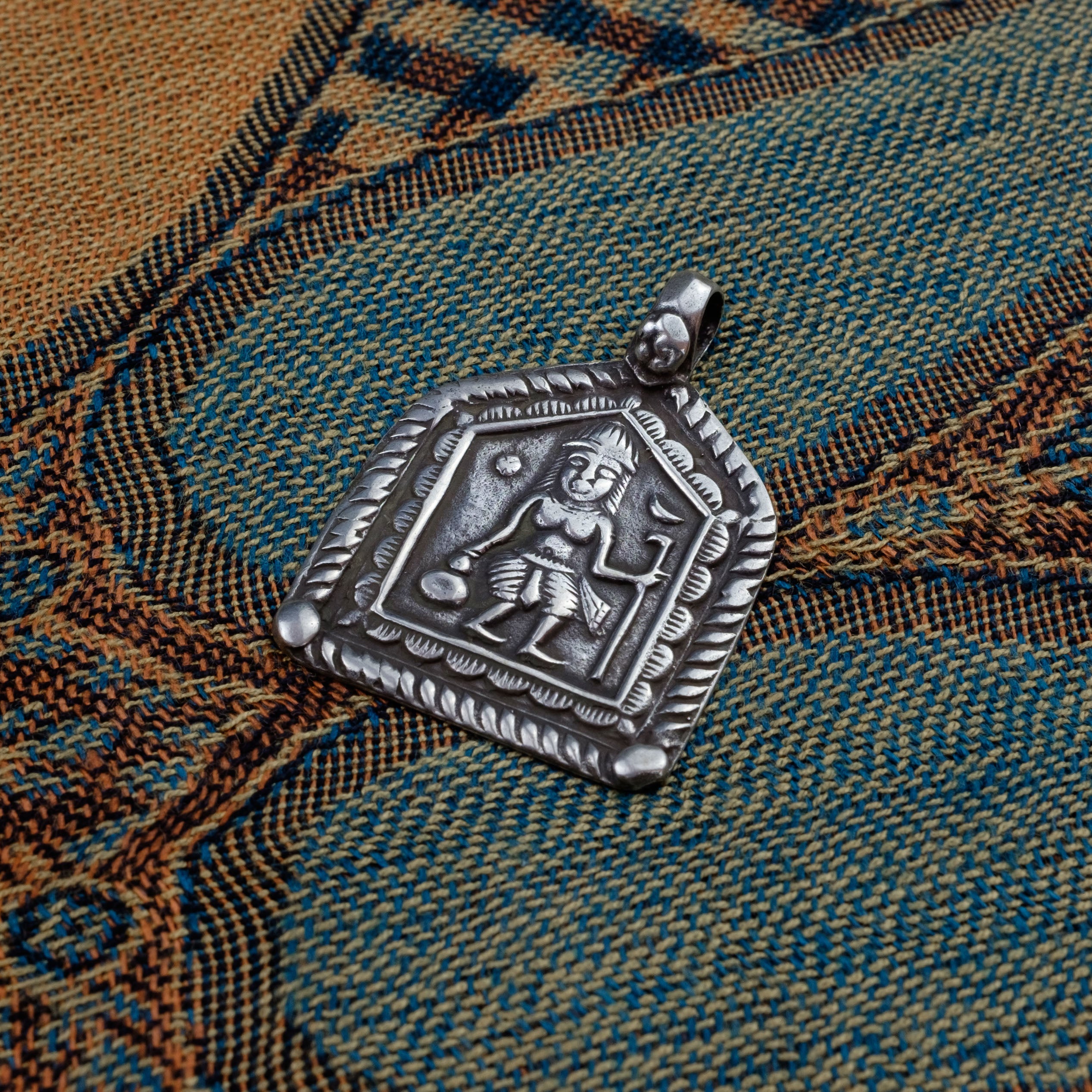 Old Hindu Silver Plaque 'Patri' Amulet, Rajasthan, India