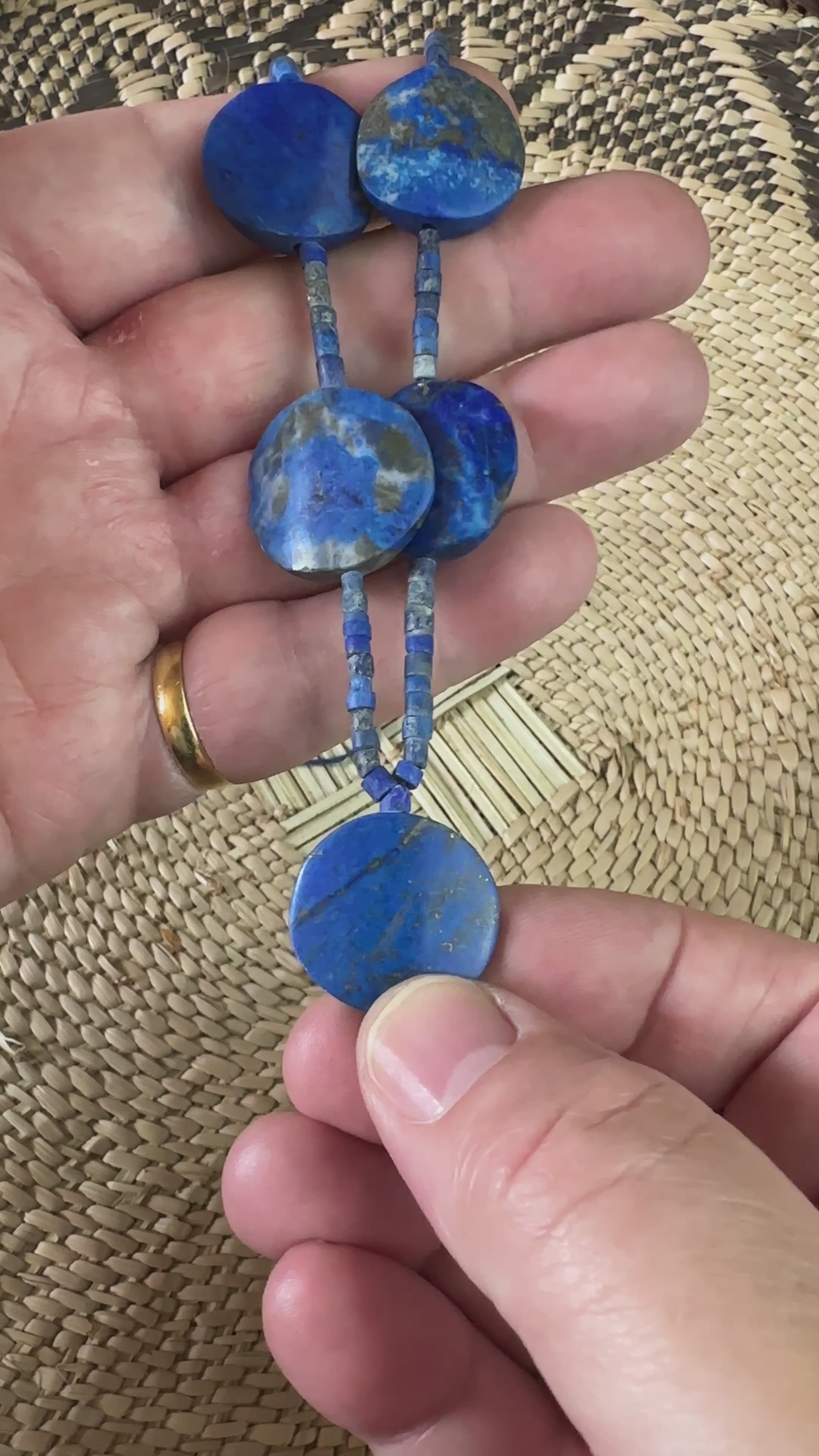 Lapis Lazuli Disc Necklace, Afghanistan - C