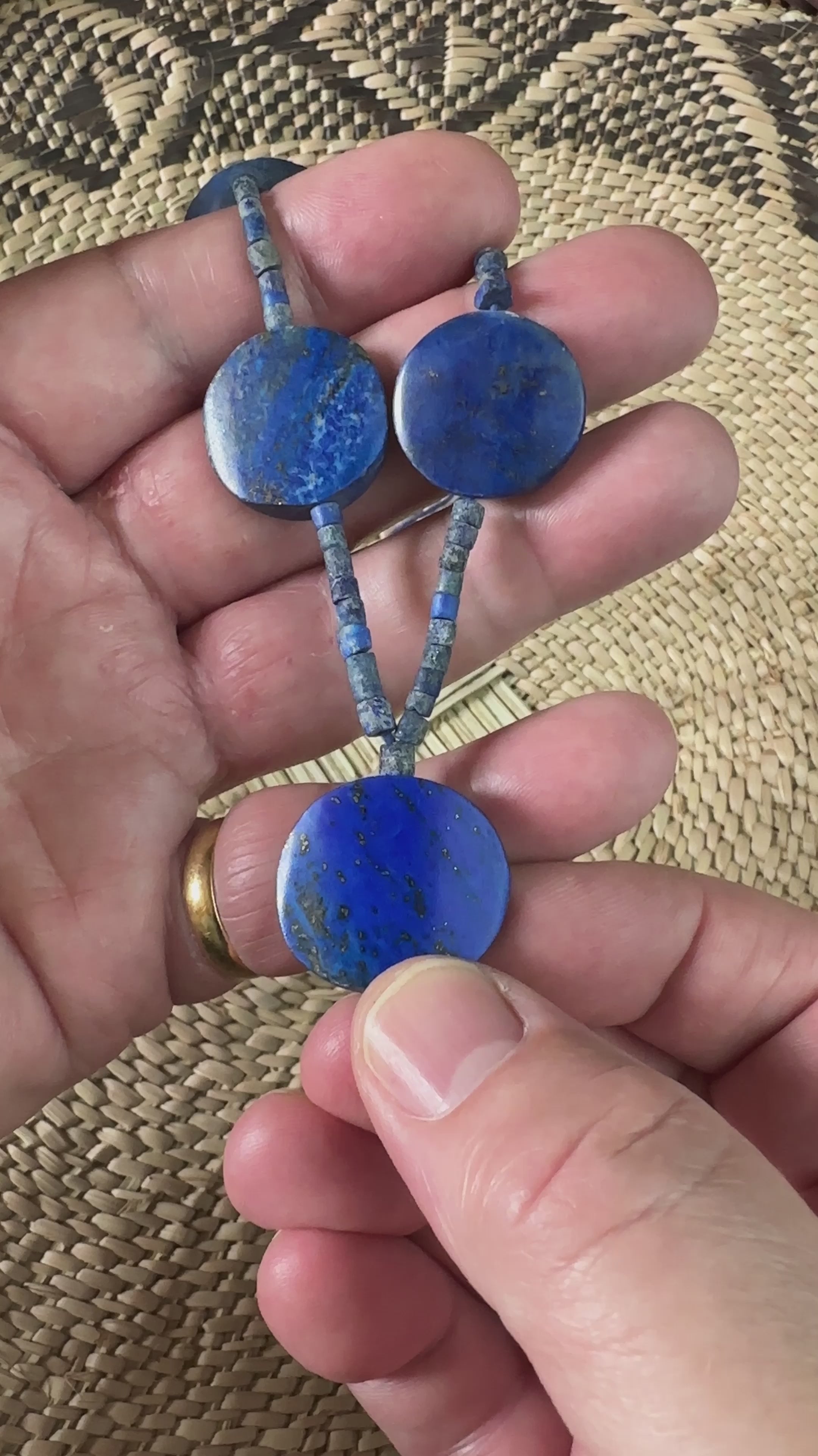 Lapis Lazuli Disc Necklace, Afghanistan - A