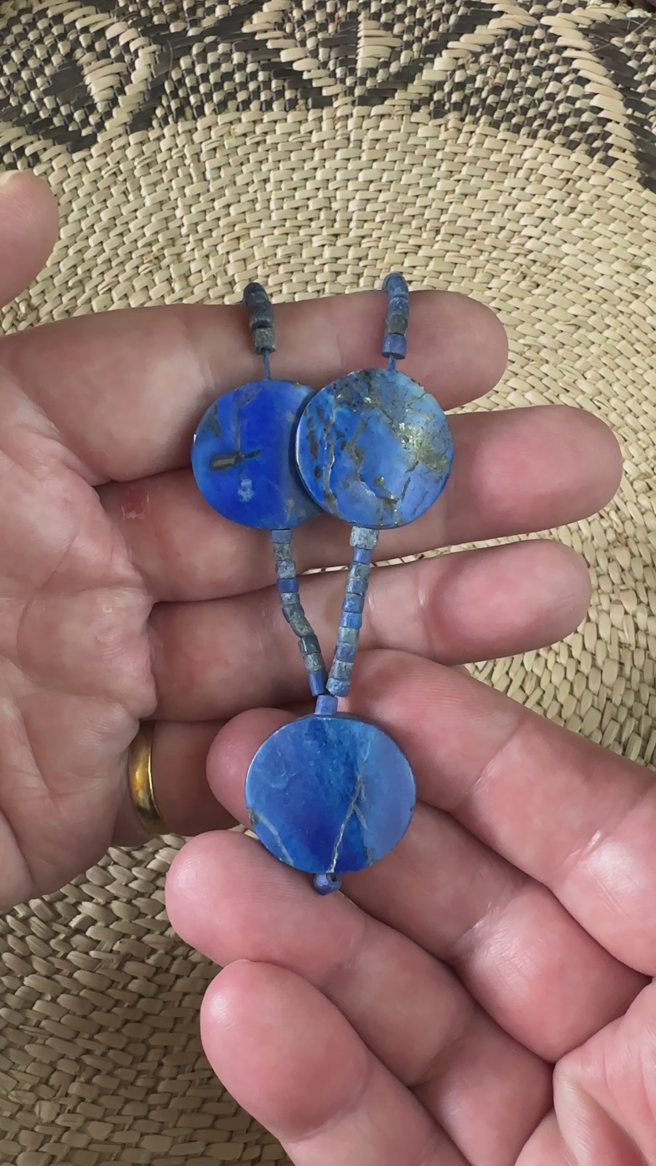 Lapis Lazuli Disc Necklace, Afghanistan - B