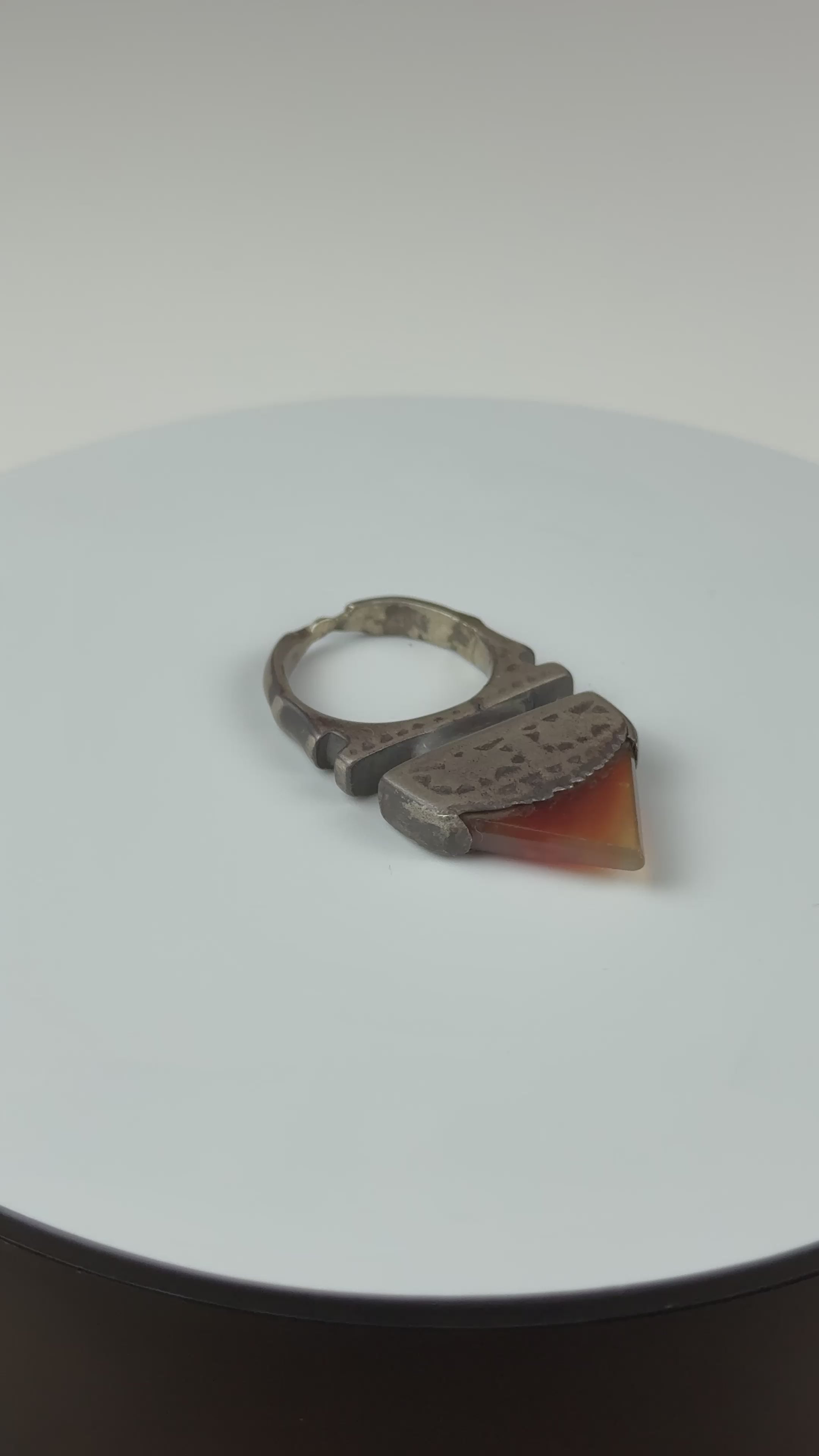 Antique Silver Tuareg Tisek Tanfouk Ring, Mali