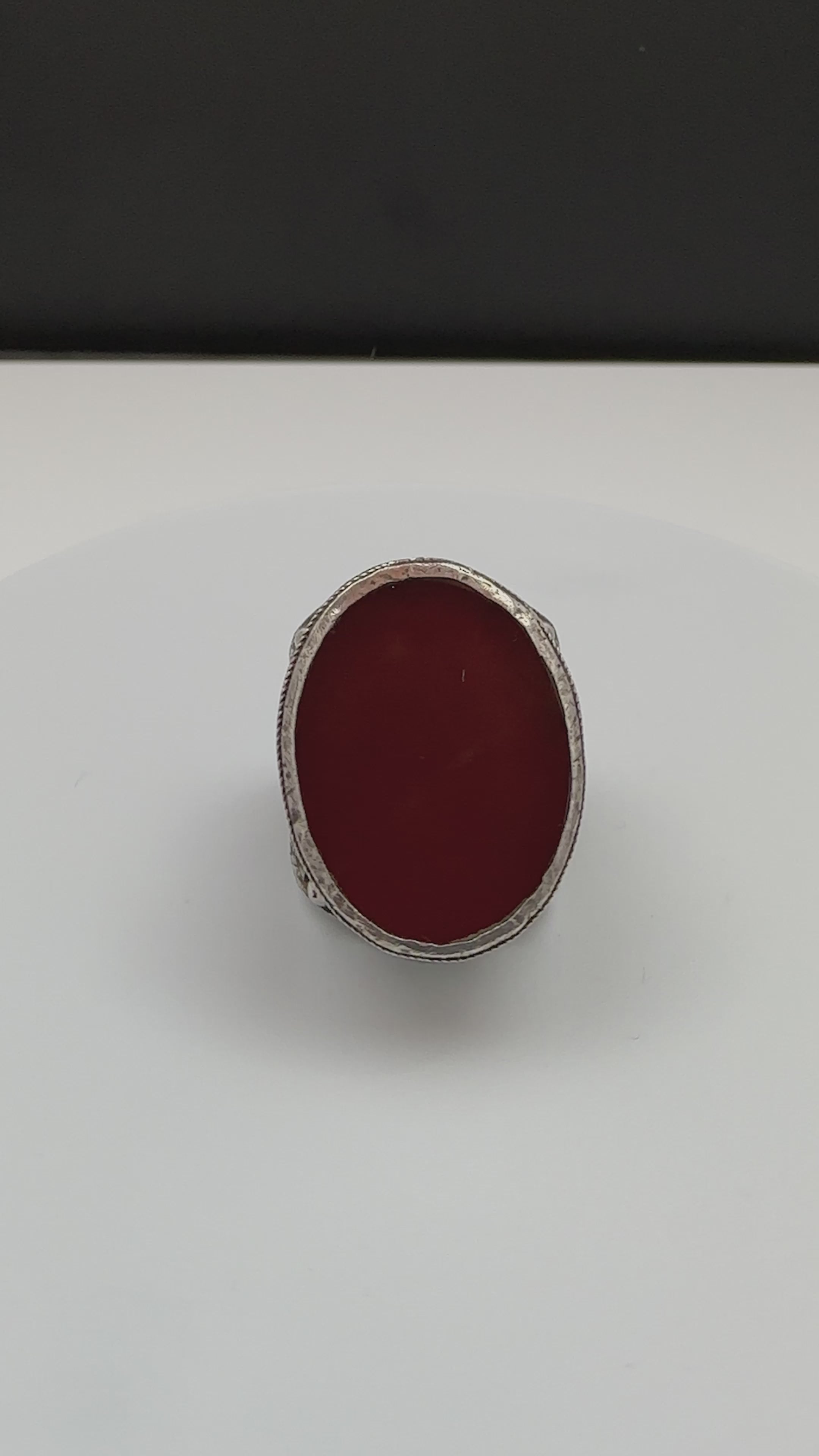 Large Antique Turkmen Carnelian Ring, Central Asia