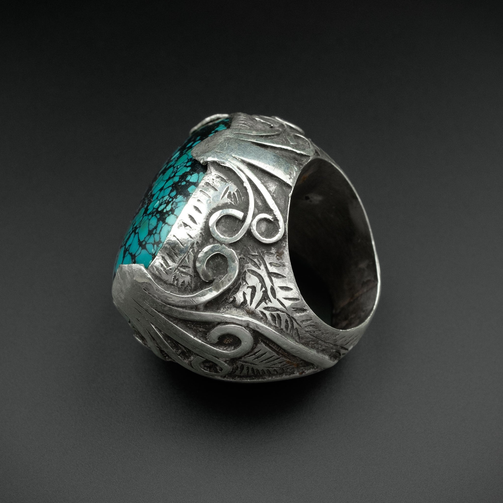 Huge Vintage Silver & Turquoise Ring, Afghanistan