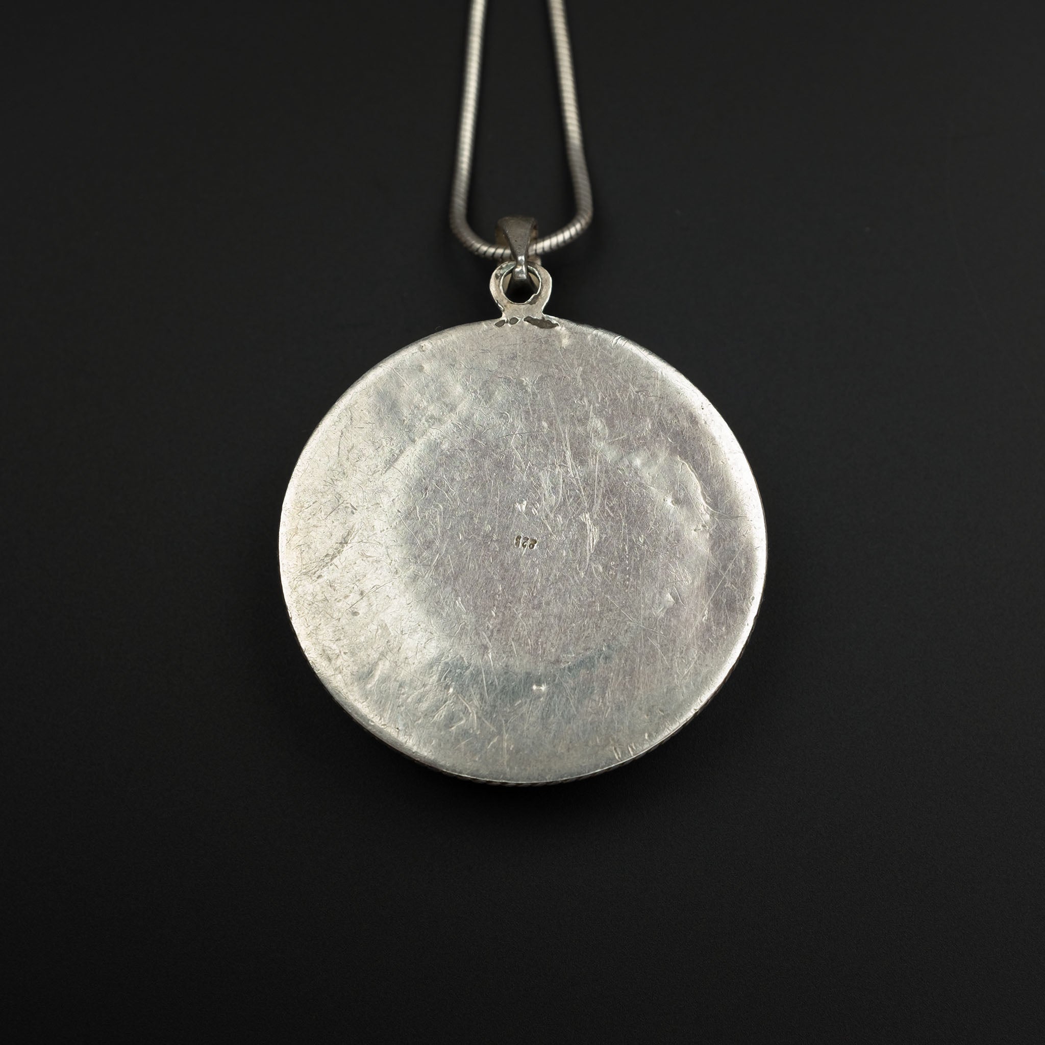 Silver Tibetan Style Pendant & Sterling Silver Chain