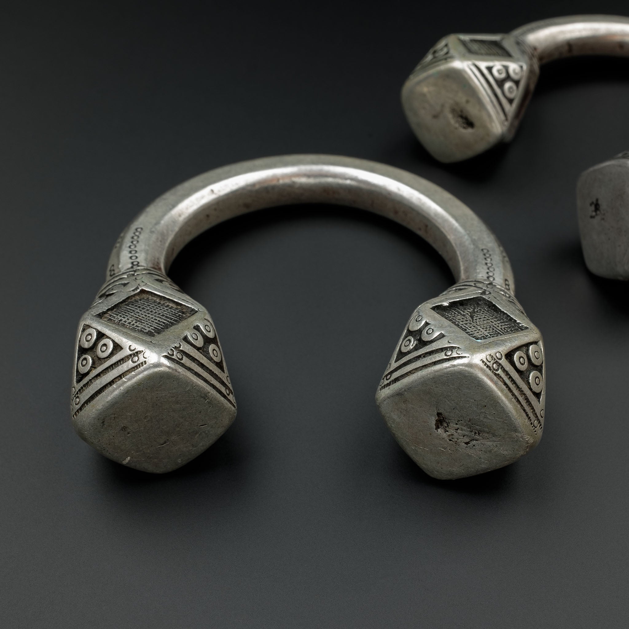 Antique Tuareg Silver ‘Elkiss’ Bracelets, Niger – Pair