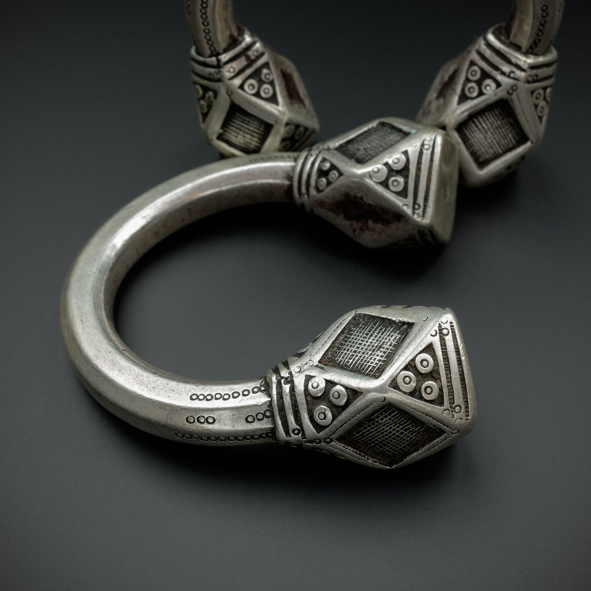 Antique Tuareg Silver ‘Elkiss’ Bracelets, Niger – Pair