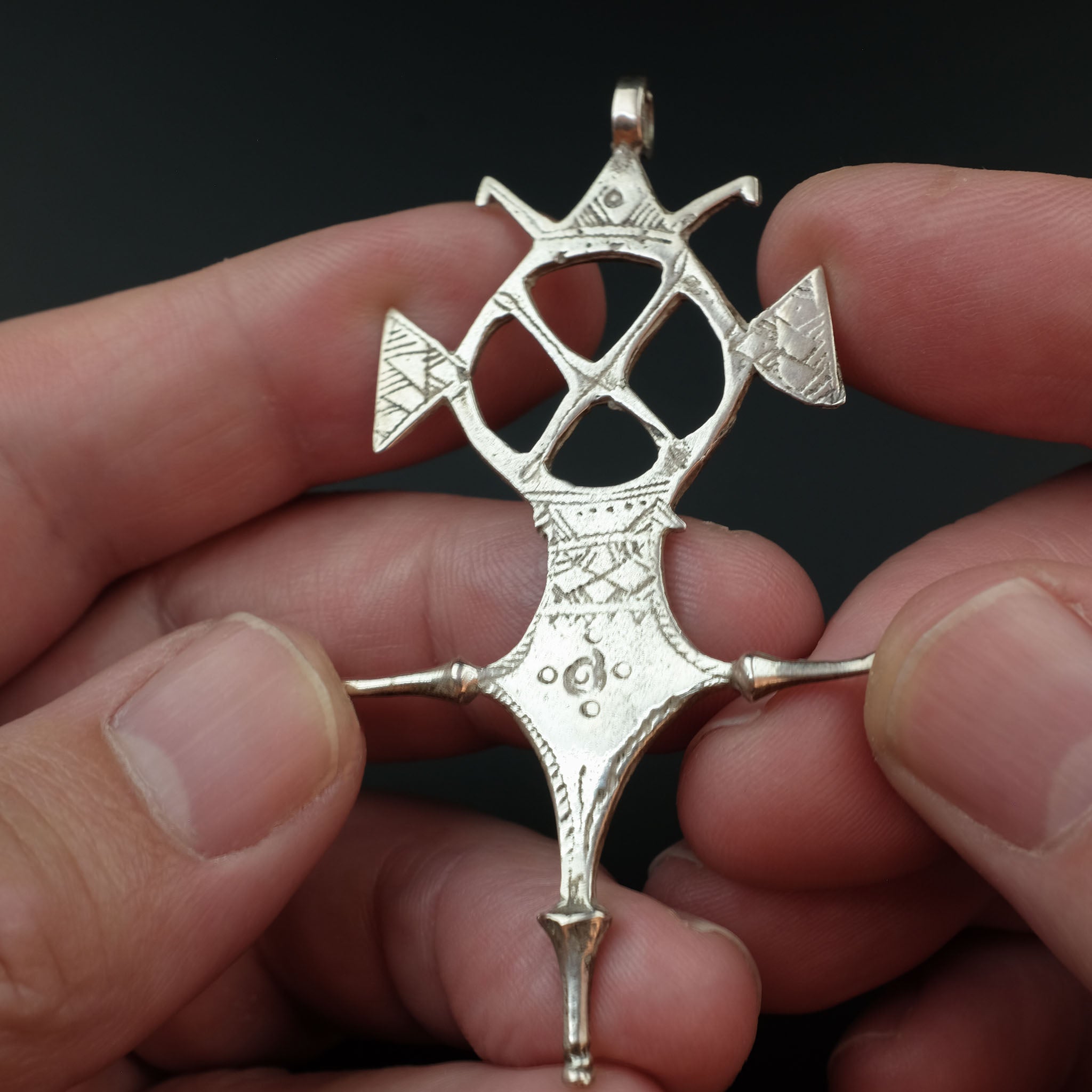 Silver Tuareg-style Cross Pendant, Morocco