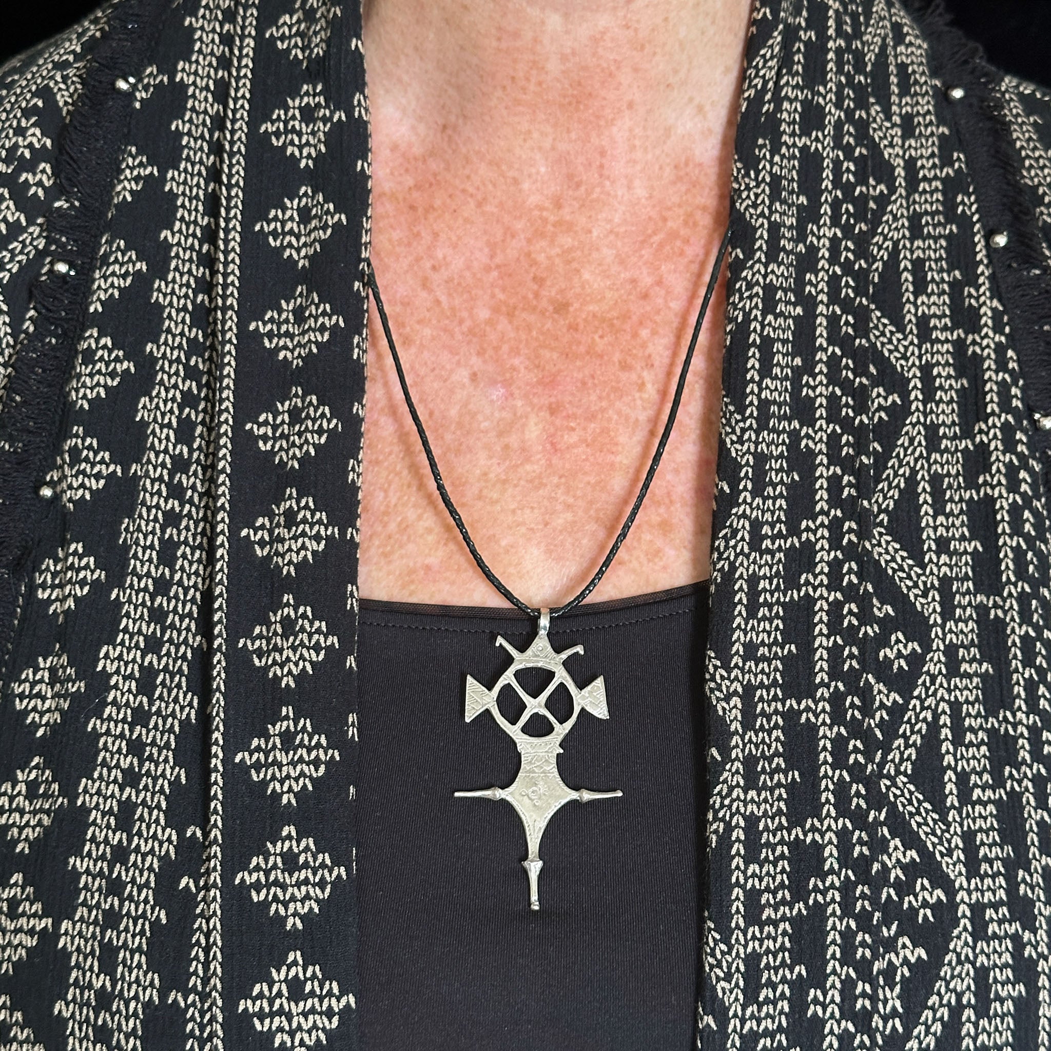 Silver Tuareg-style Cross Pendant, Morocco