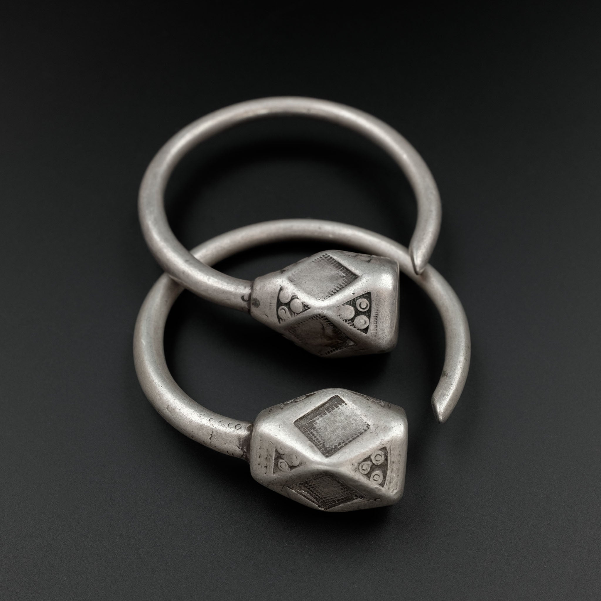 Antique Silver Tuareg ‘Tsabit’ Earrings, Niger