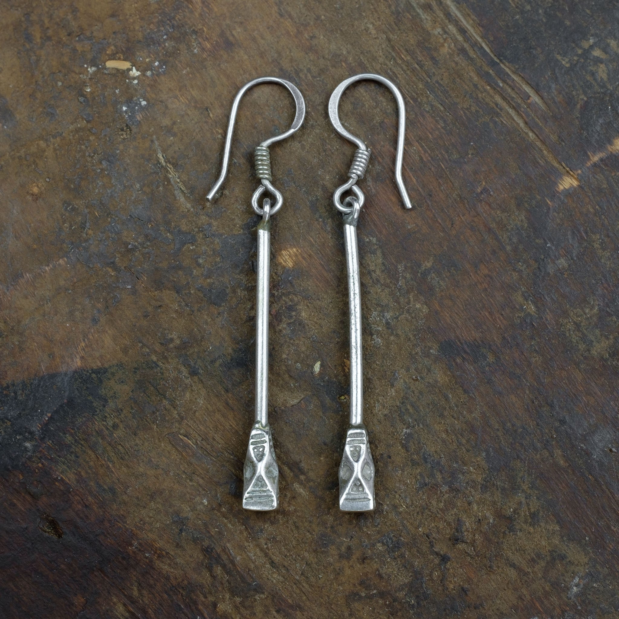 Silver Tuareg Drop Earrings, Niger