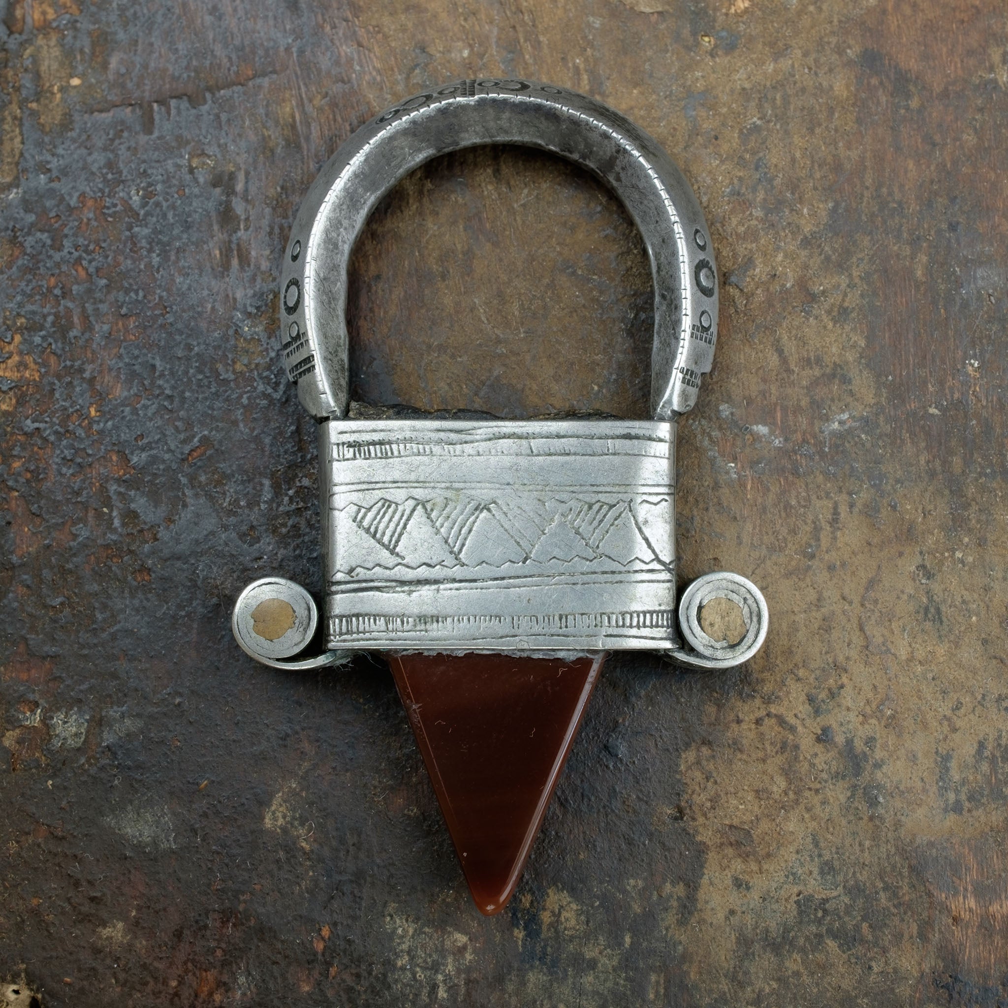 Large Vintage Silver Tuareg In-Gall Pendant, Niger