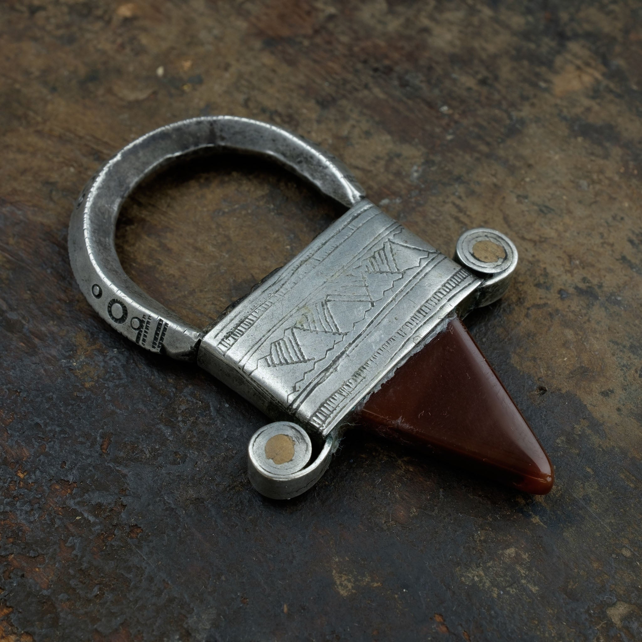 Large Vintage Silver Tuareg In-Gall Pendant, Niger