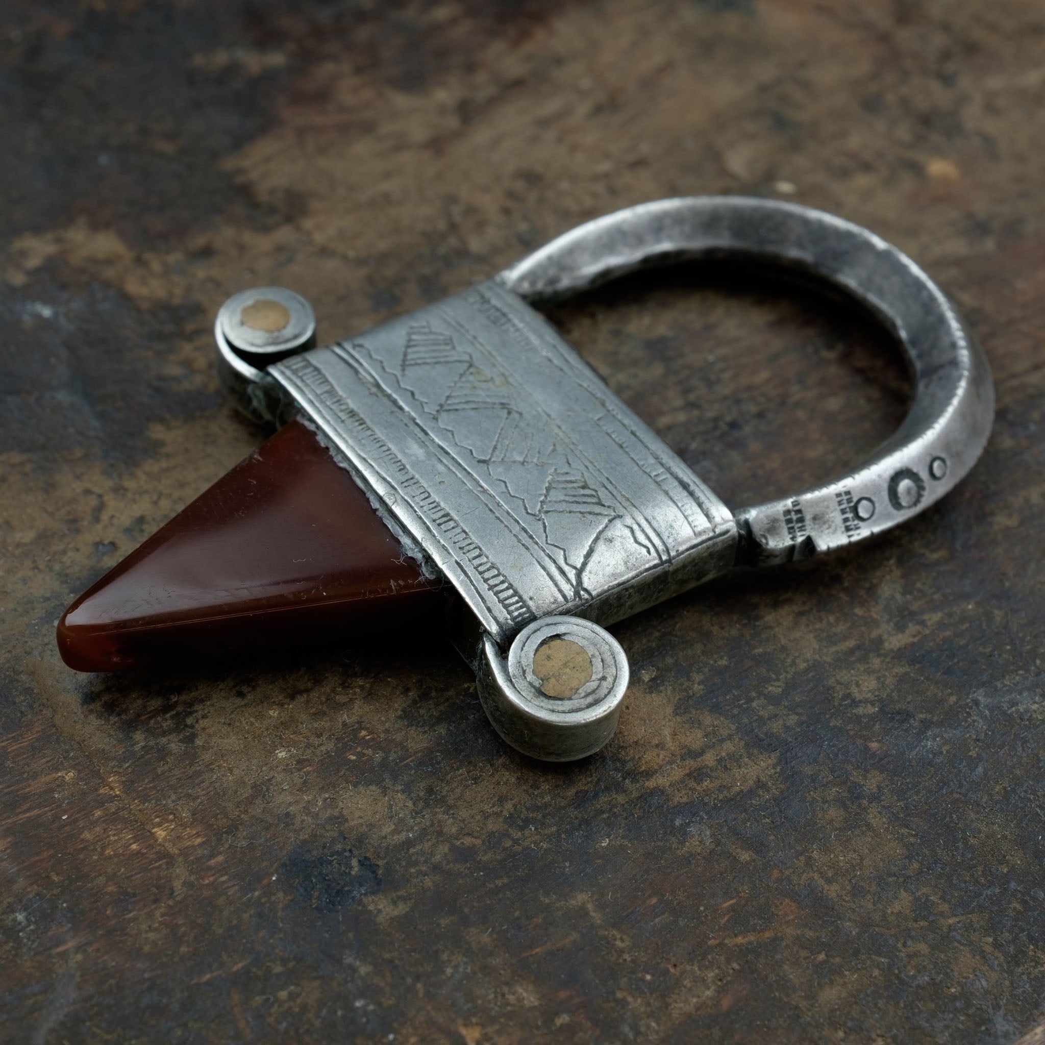 Large Vintage Silver Tuareg In-Gall Pendant, Niger