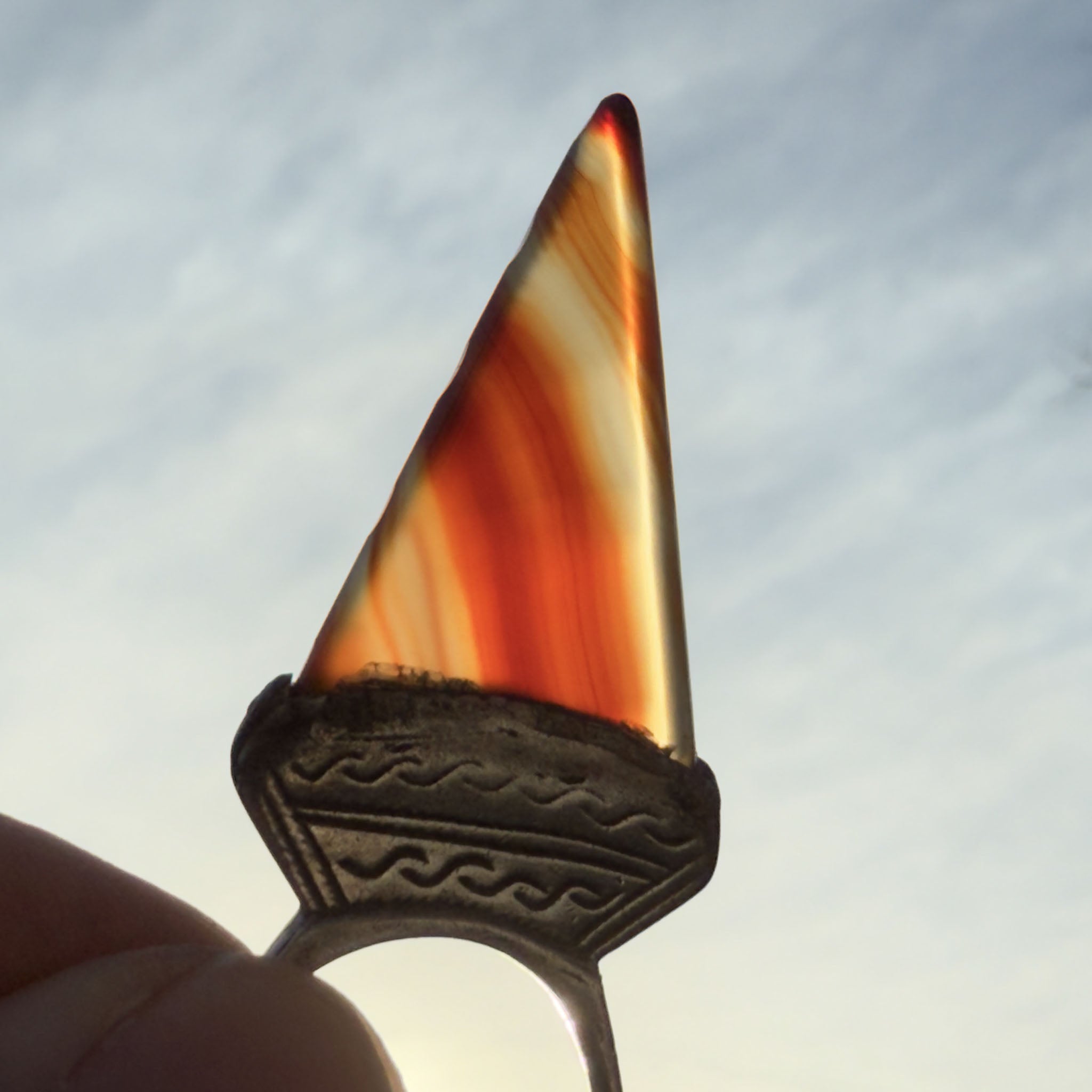 Vintage Silver Tuareg Tisek Tanfouk Ring, Mali