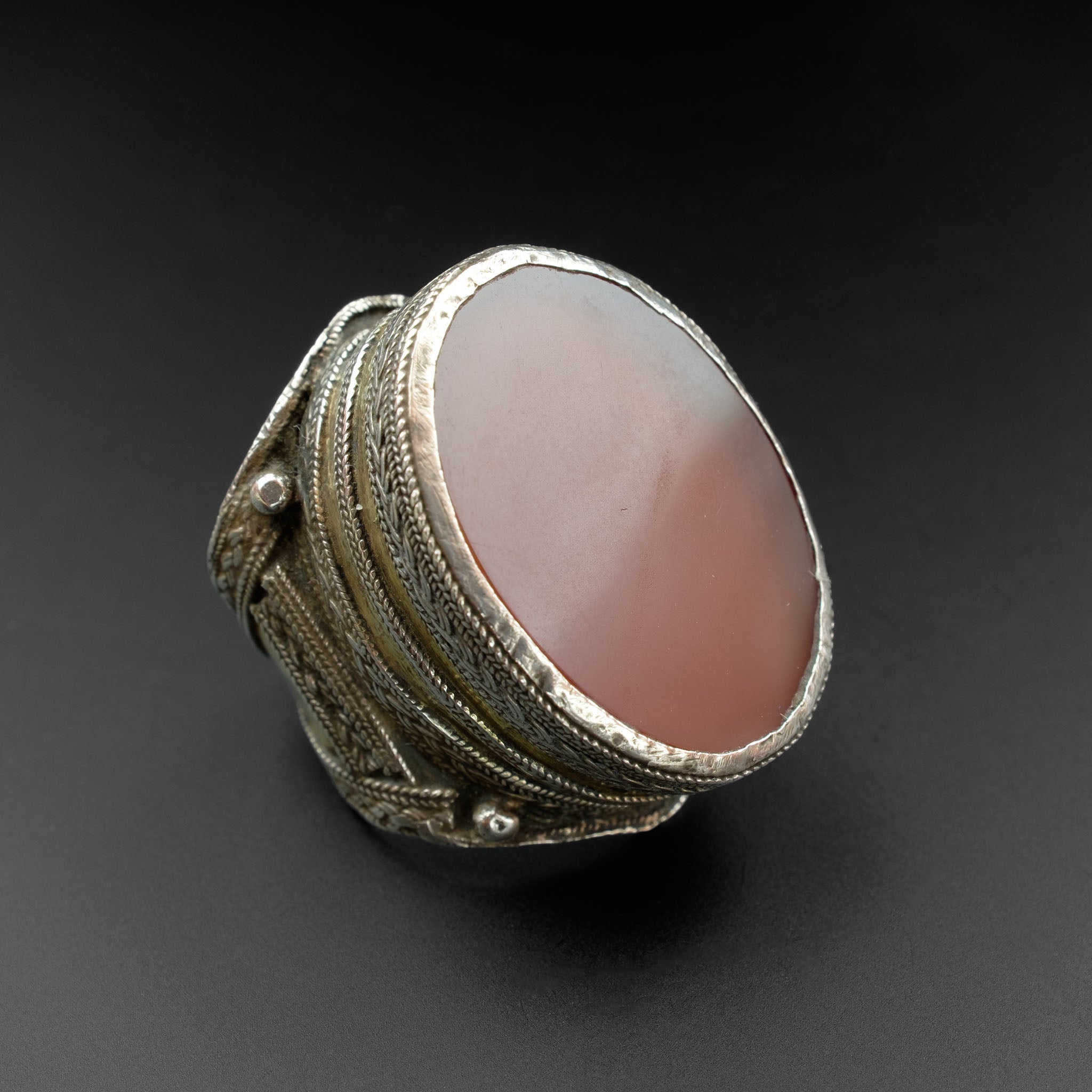 Large Antique Turkmen Carnelian Ring, Central Asia