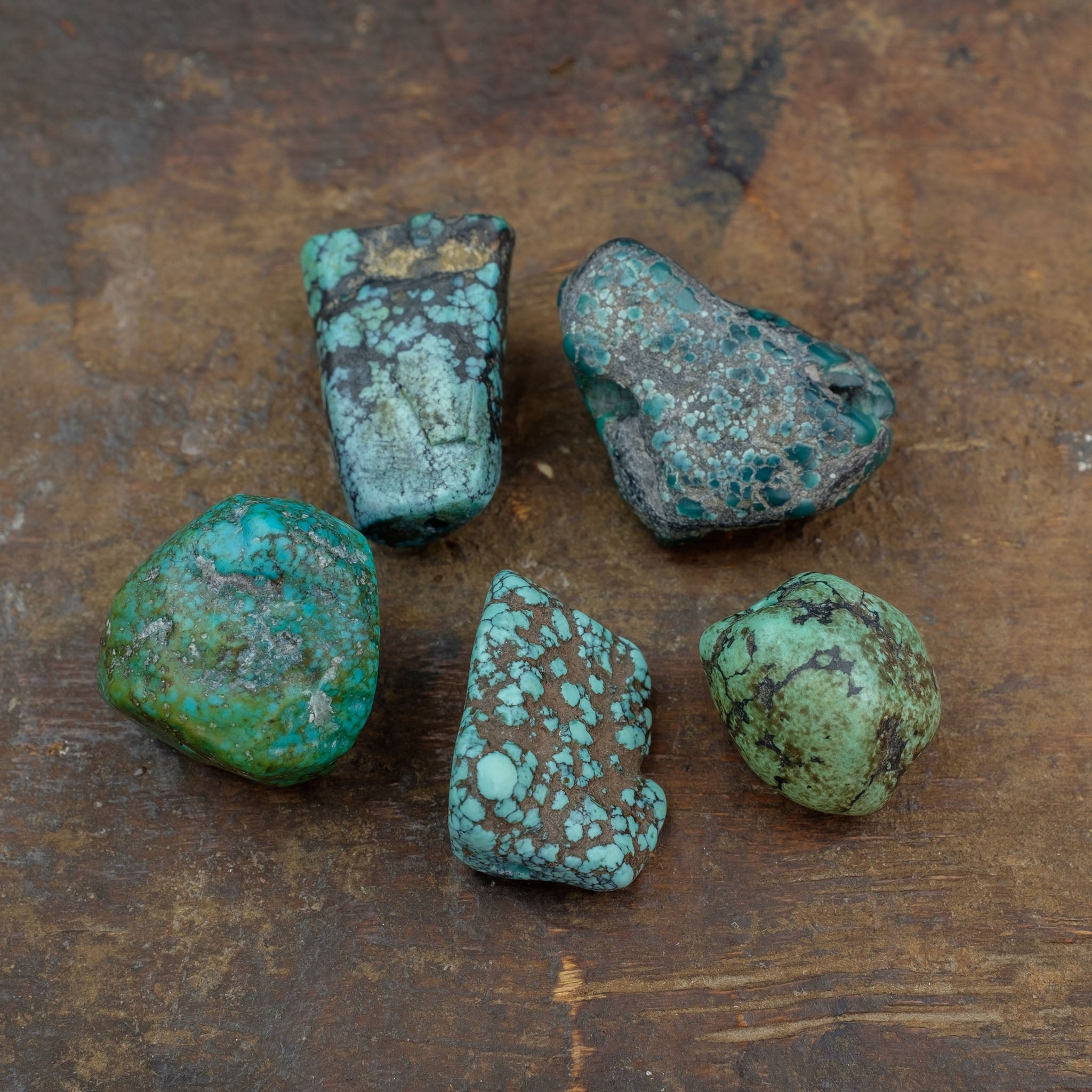 5 x Antique Tibetan Turquoise Beads (27 g)