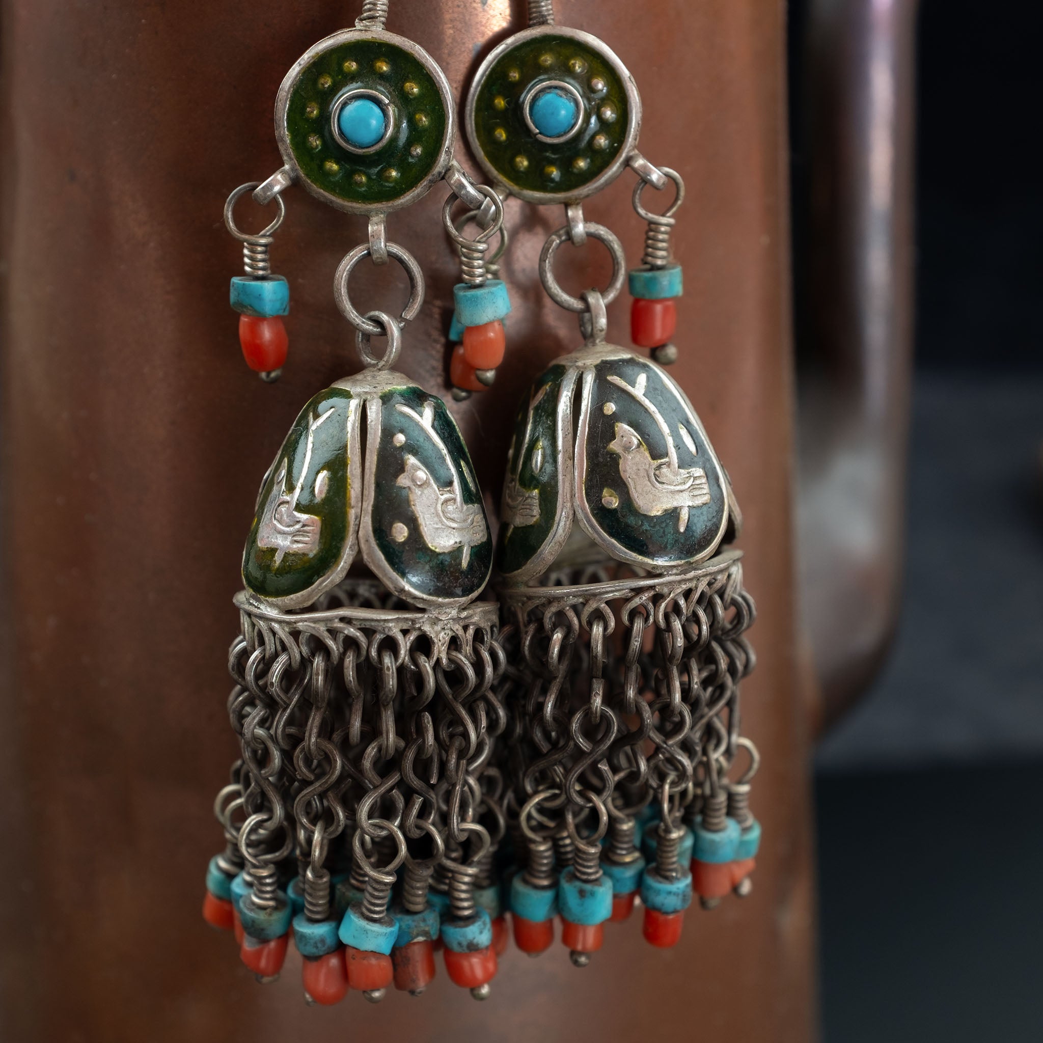 Vintage Silver Uzbek Earrings