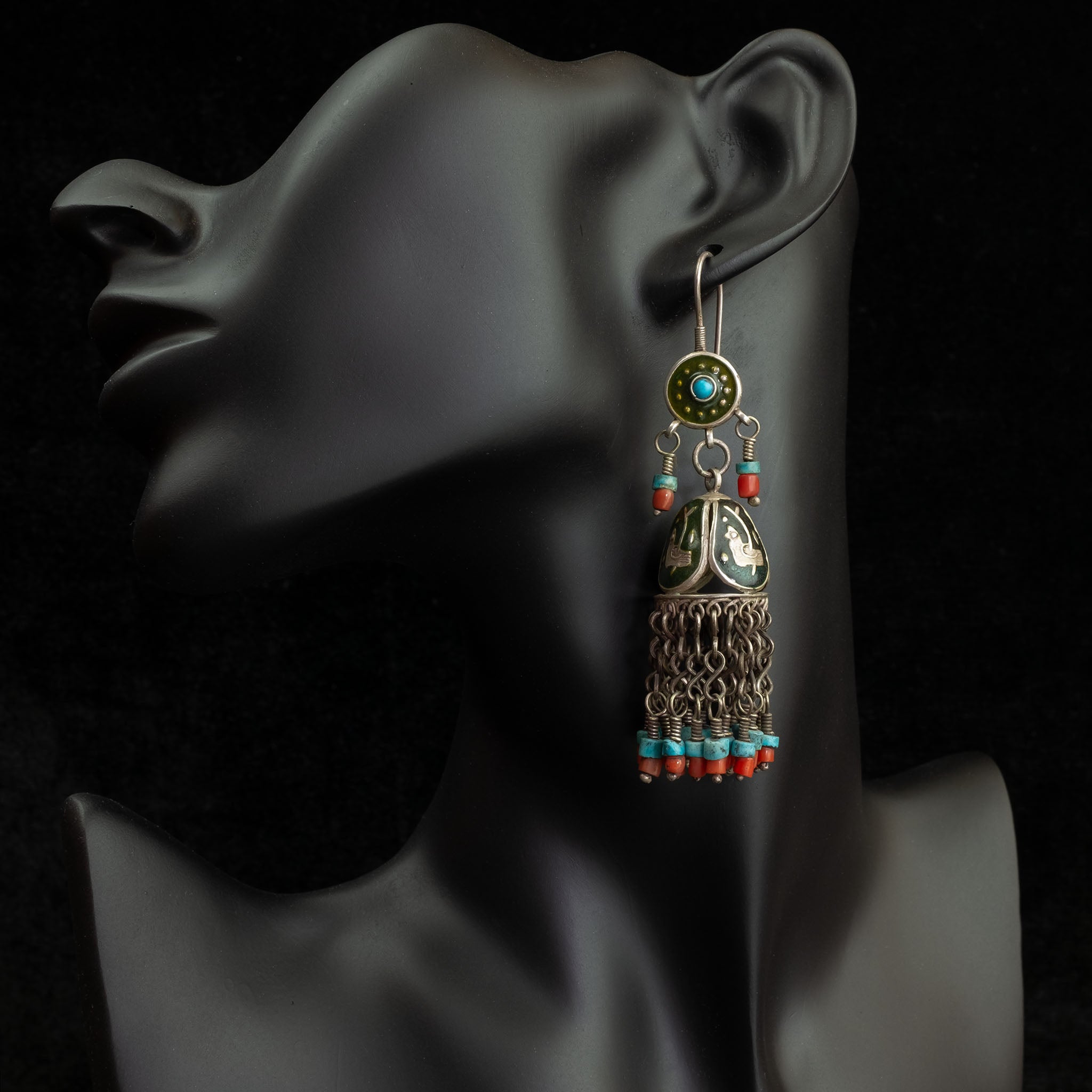 Vintage Silver Uzbek Earrings