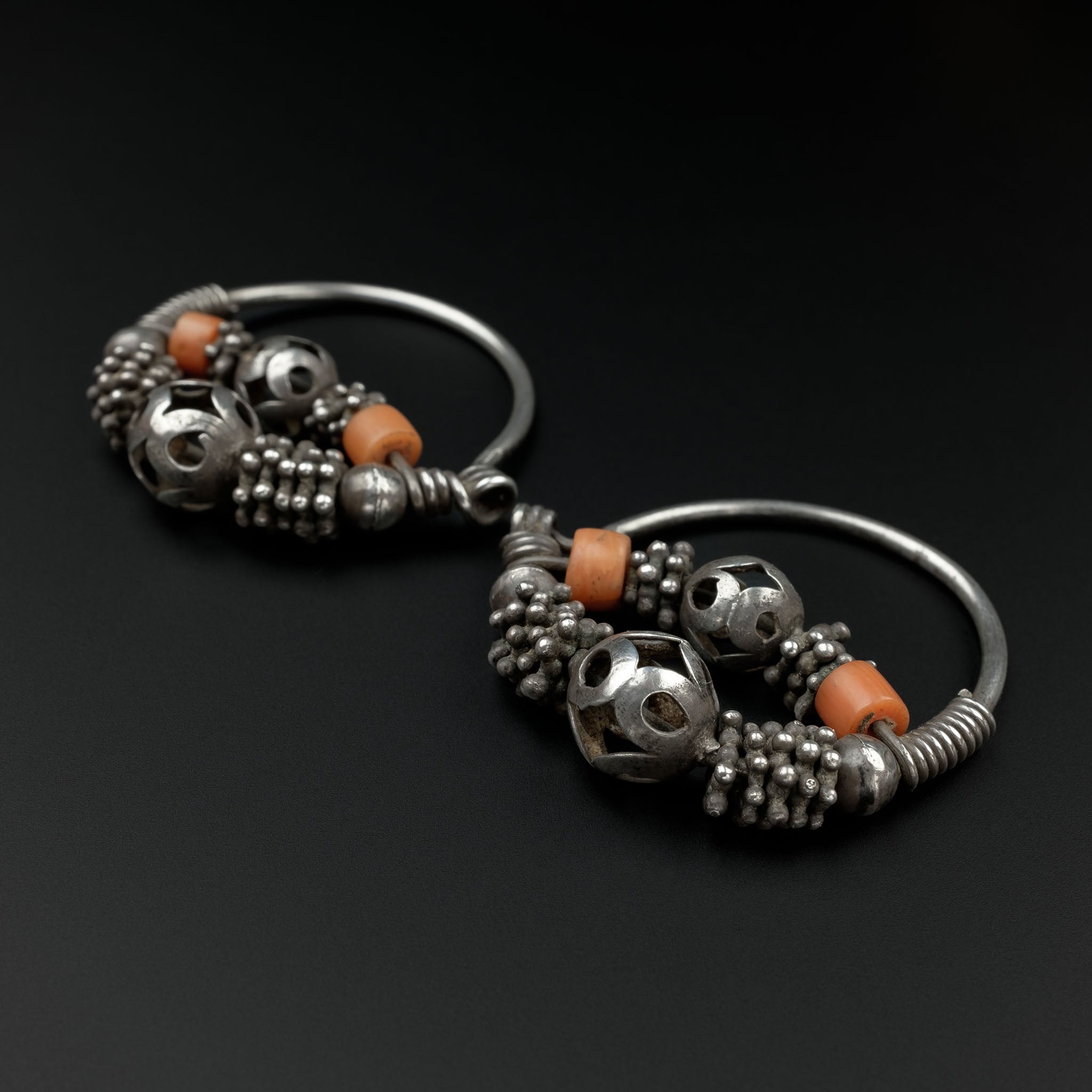 Vintage Uzbek Ethnic Earrings, Central Asia